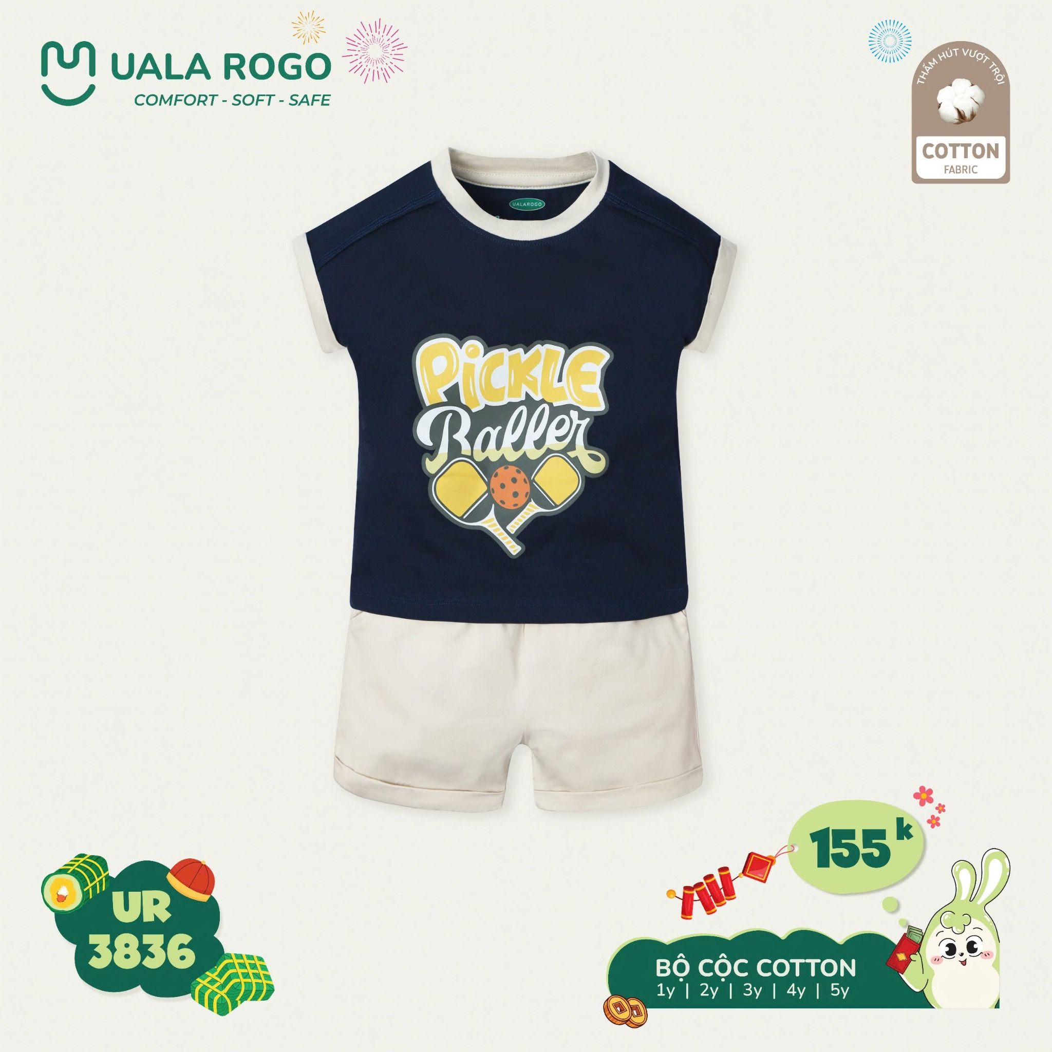 Bộ Cộc Tay Coton Cho Bé UR 3836
