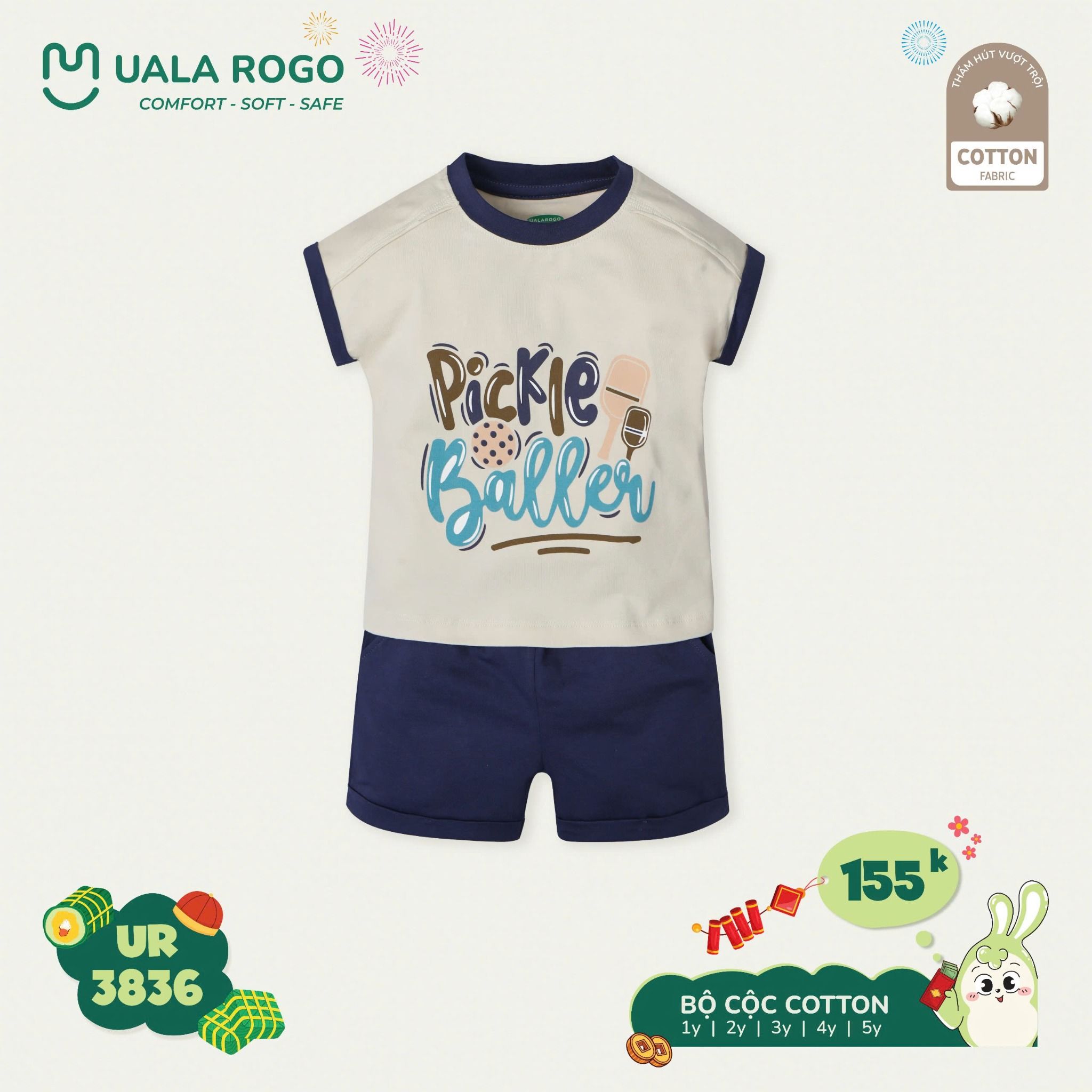 Bộ Cộc Tay Coton Cho Bé UR 3836