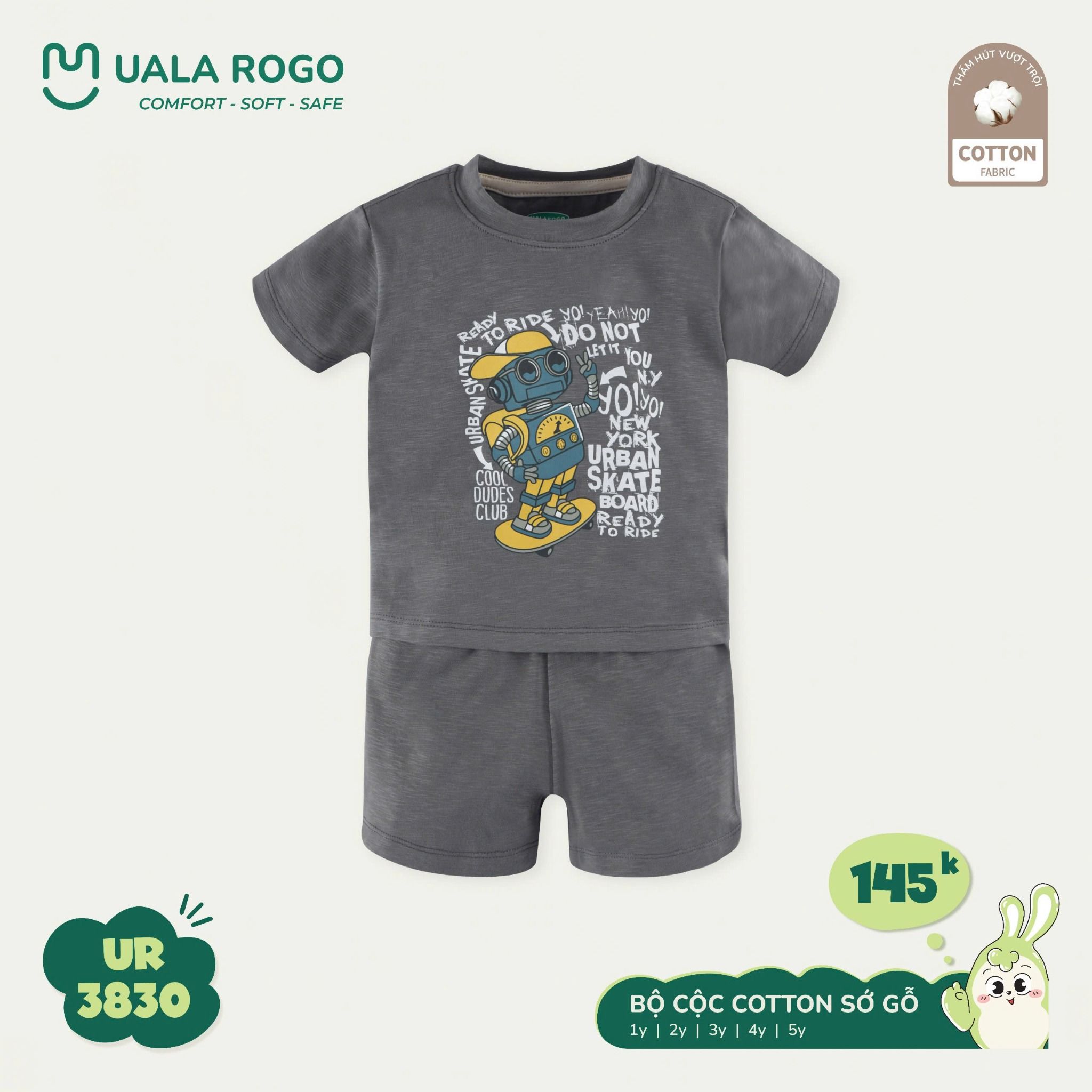 Bộ Cộc Tay Cho Bé Cotton UR 3830