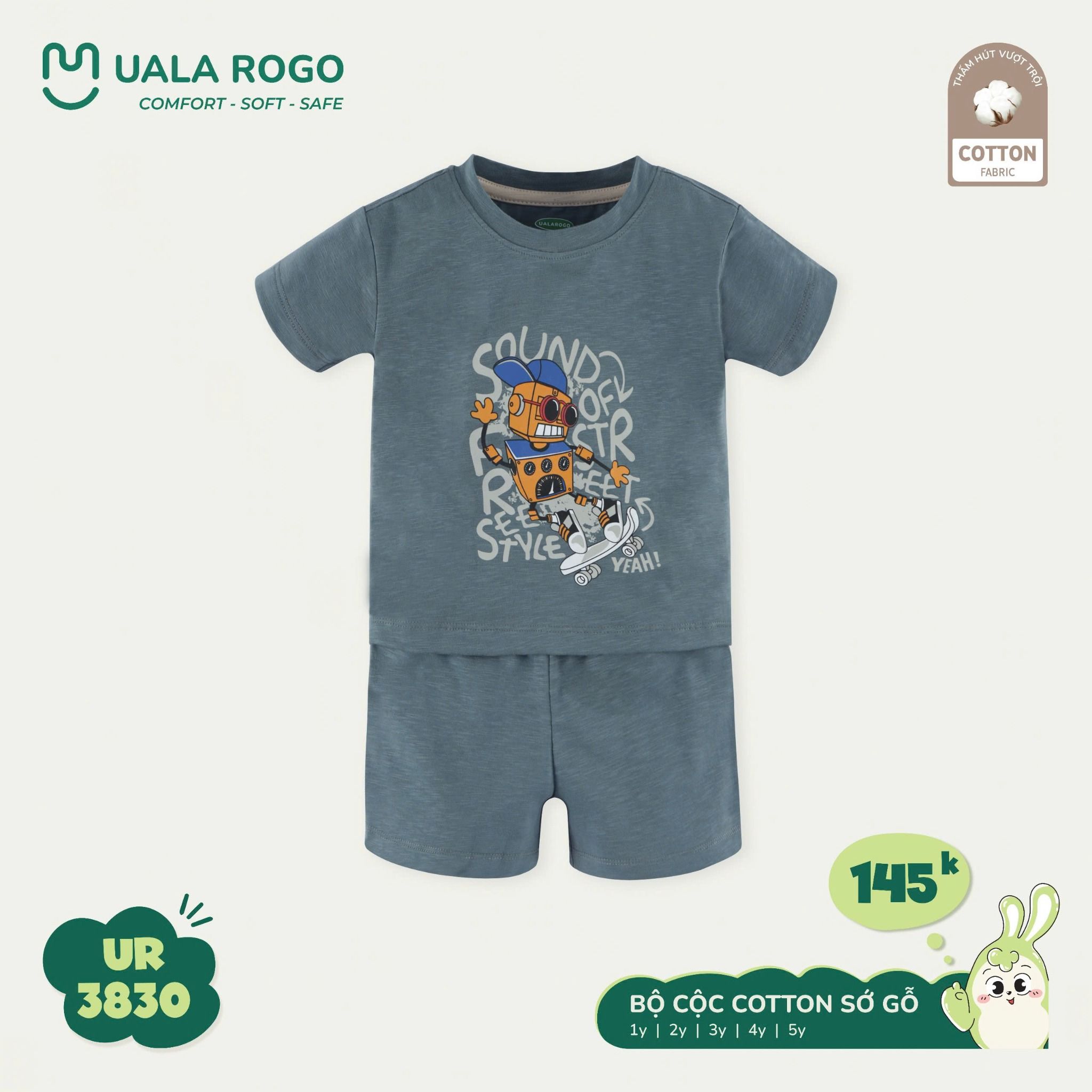 Bộ Cộc Tay Cho Bé Cotton UR 3830