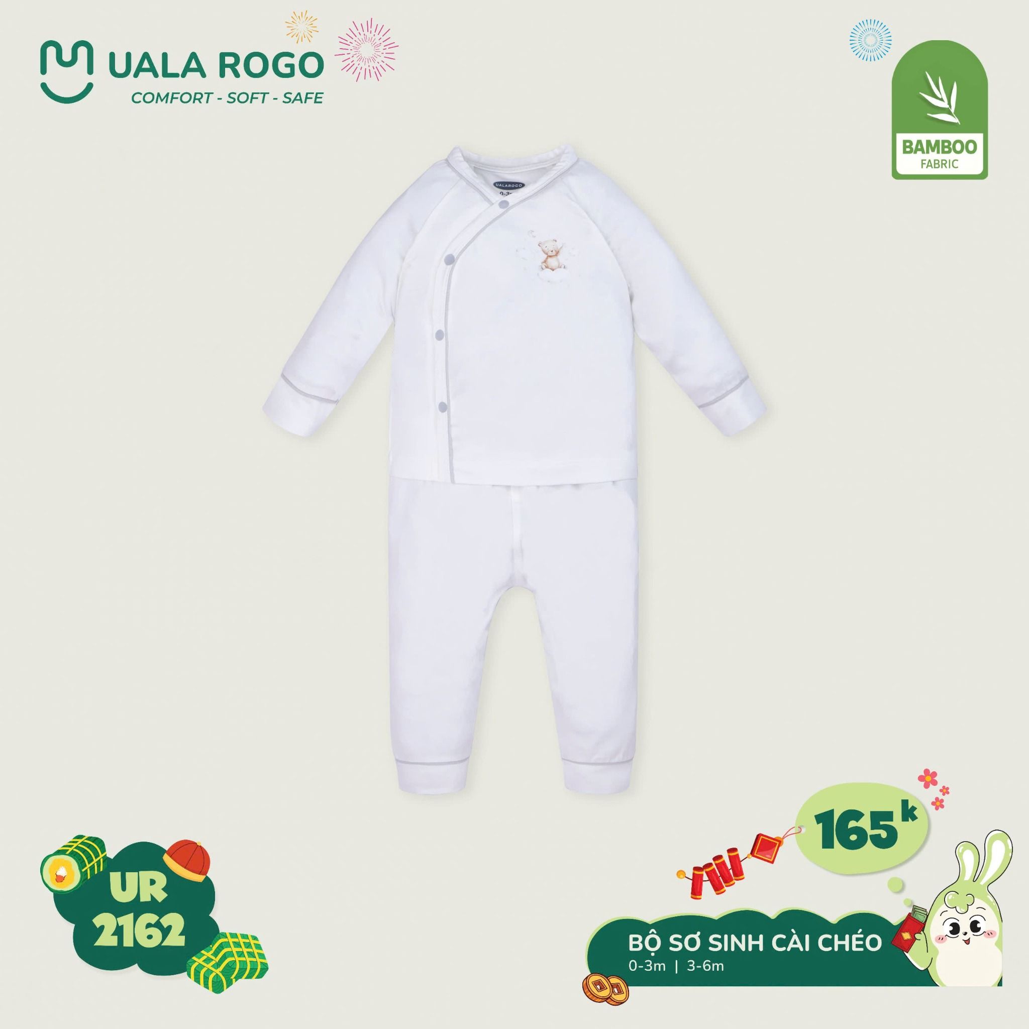 Bộ Cài Chéo Sơ Sinh Cho Bé UR 2162