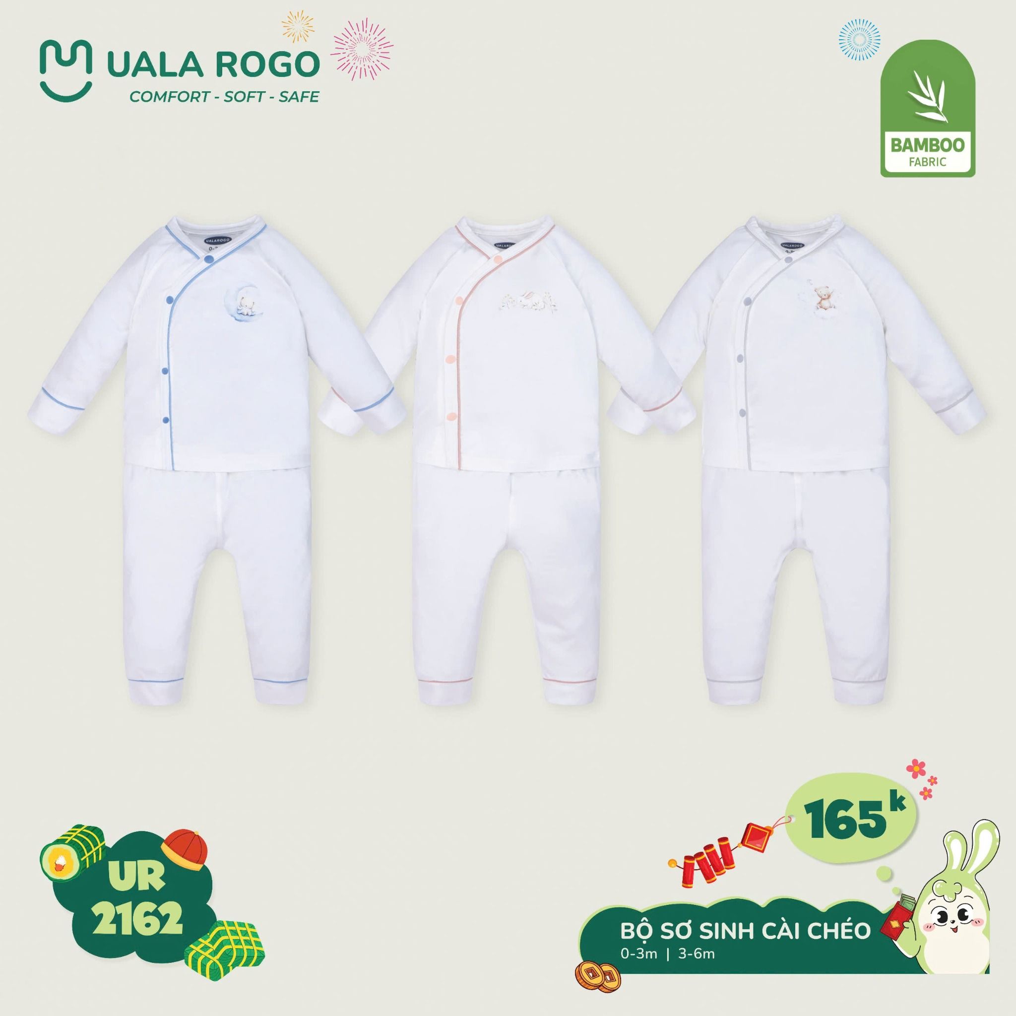 Bộ Cài Chéo Sơ Sinh Cho Bé UR 2162