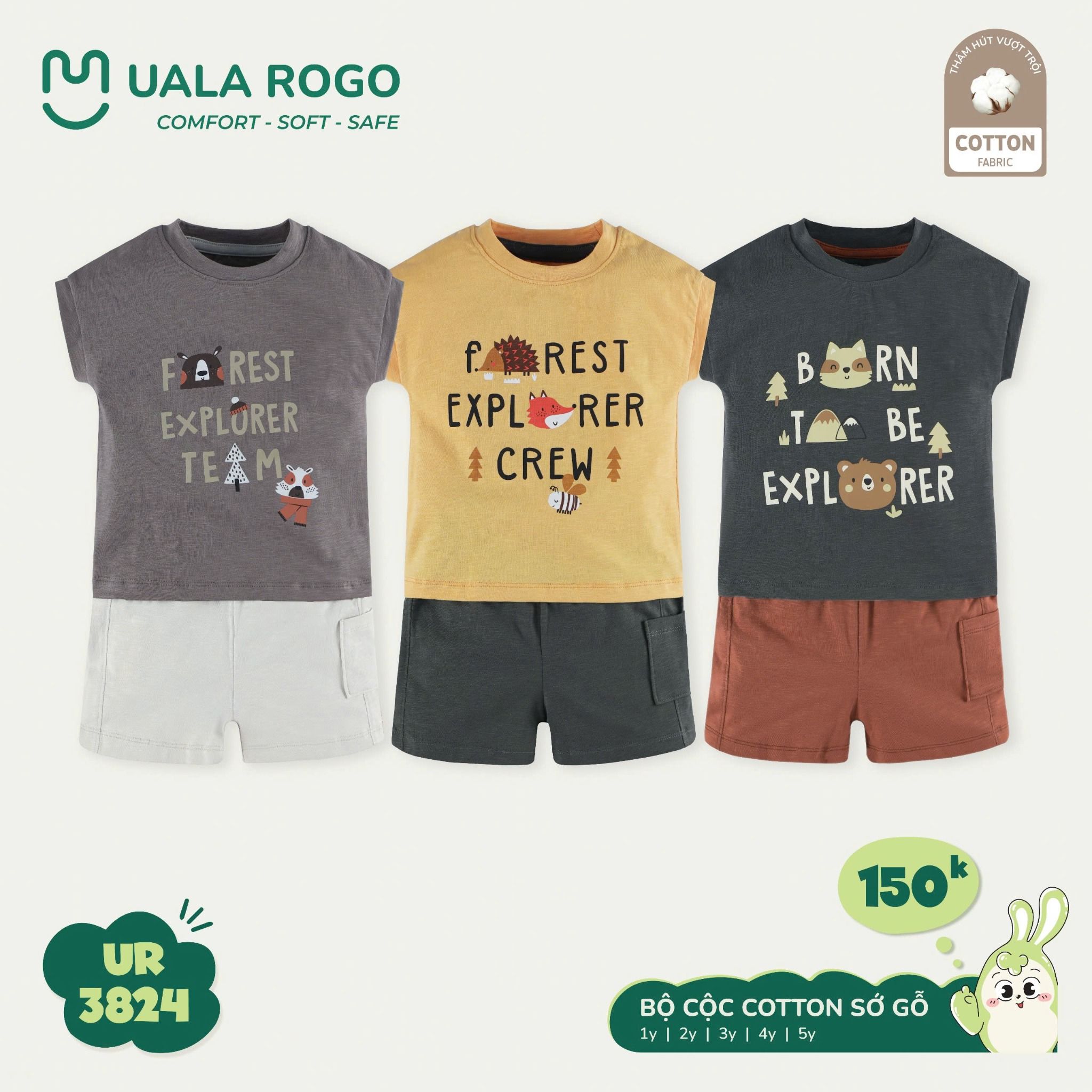 Bộ Cộc Cotton Cho Bé UR 3824
