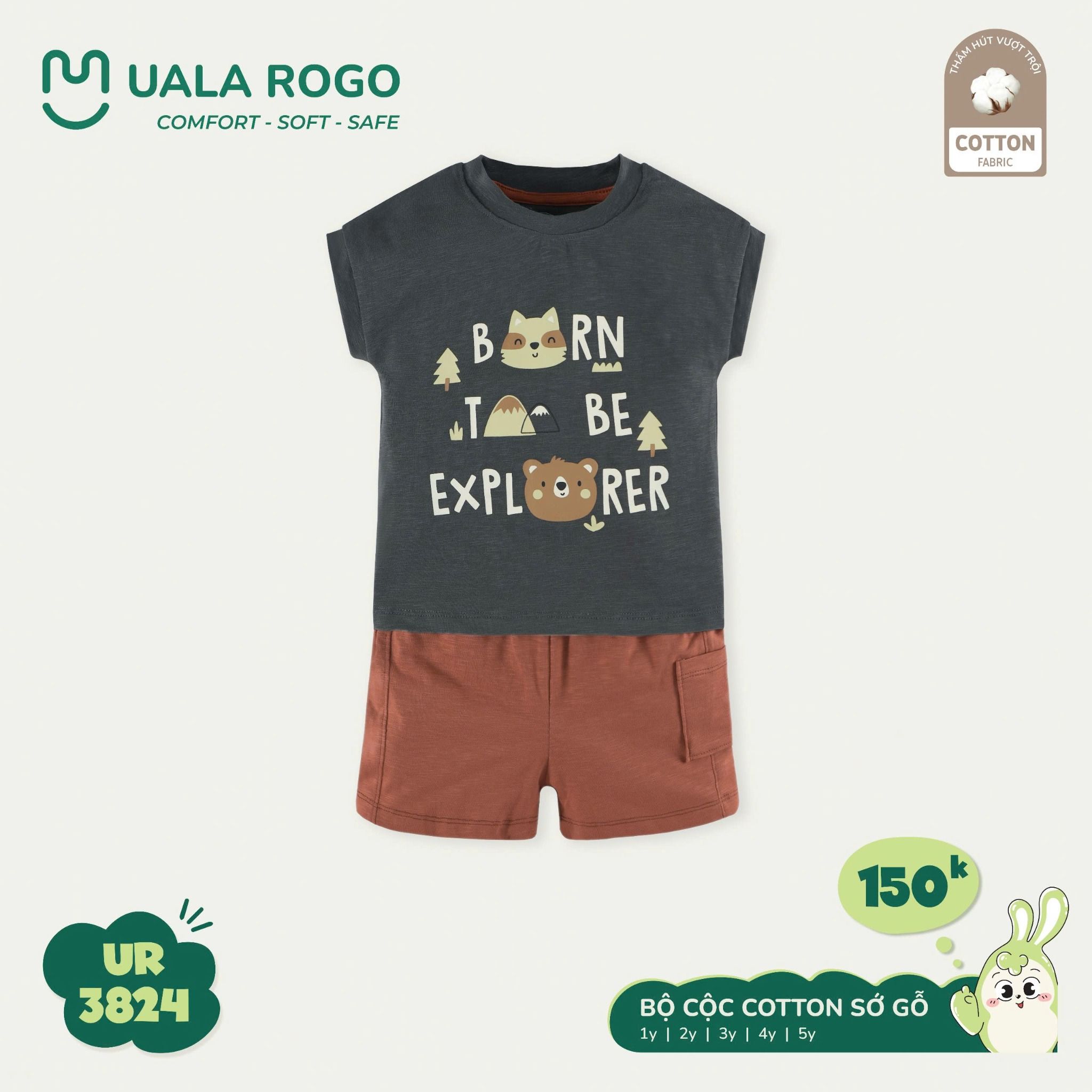 Bộ Cộc Cotton Cho Bé UR 3824