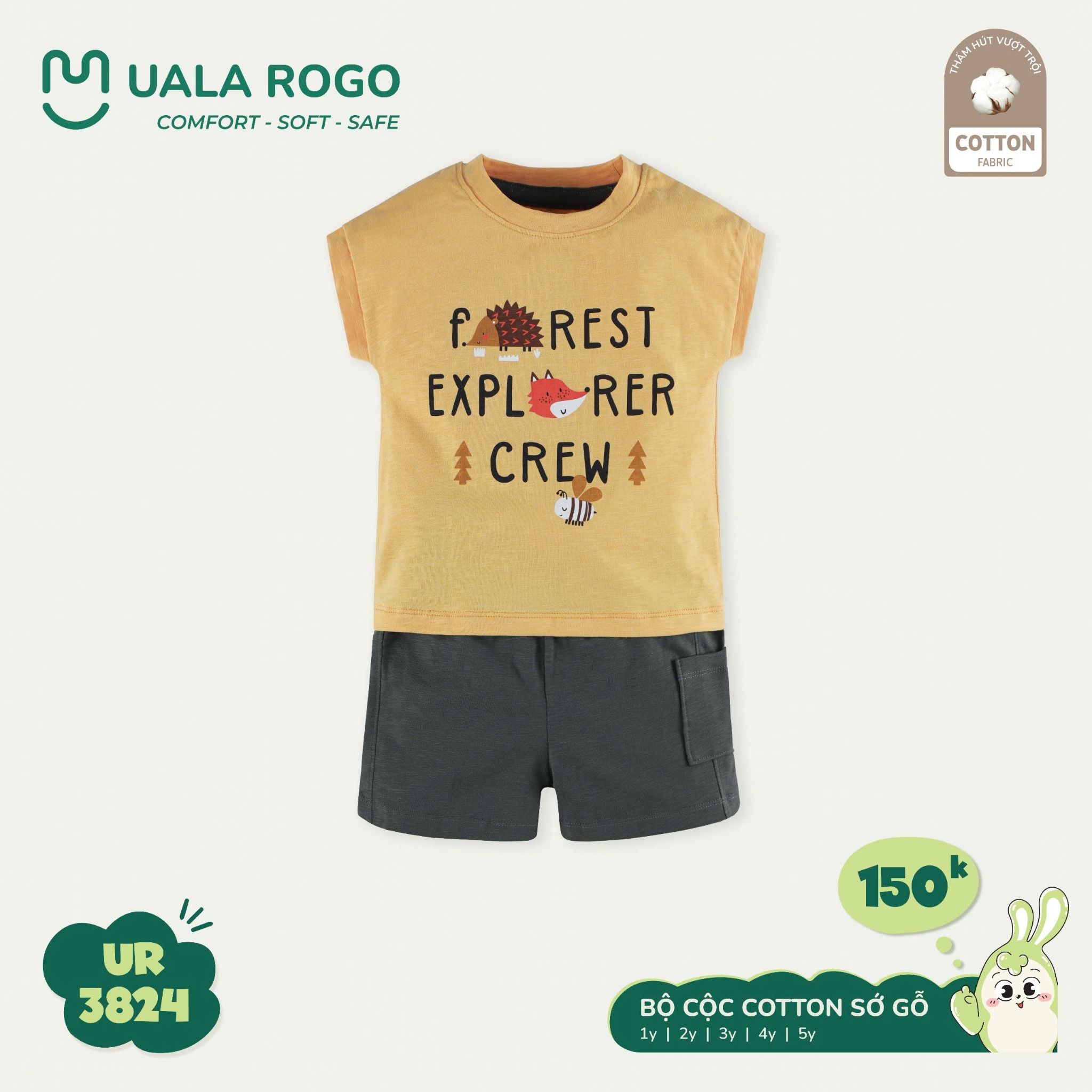 Bộ Cộc Cotton Cho Bé UR 3824