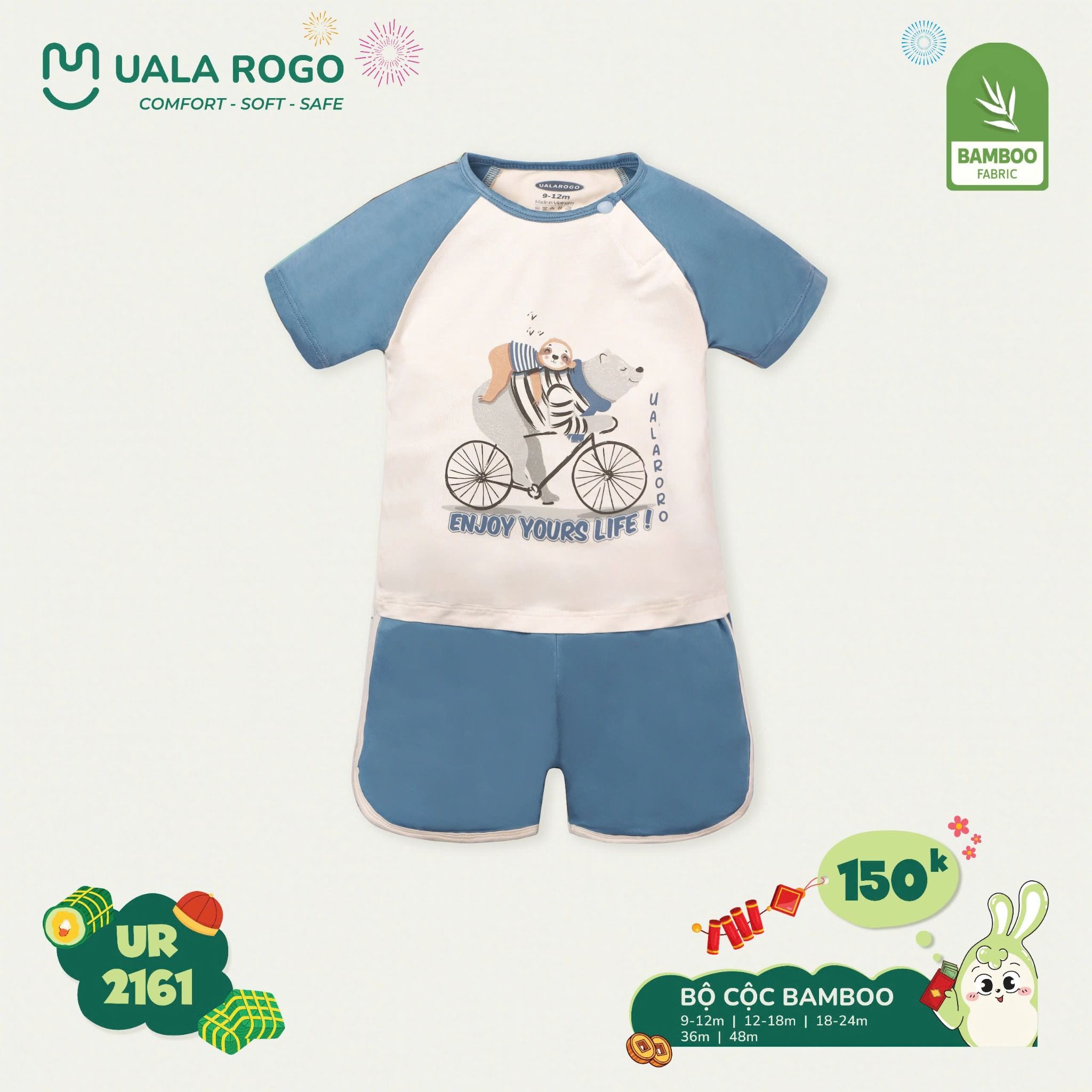 Bộ Cộc Tay Bamboo Cho Bé UR 2161