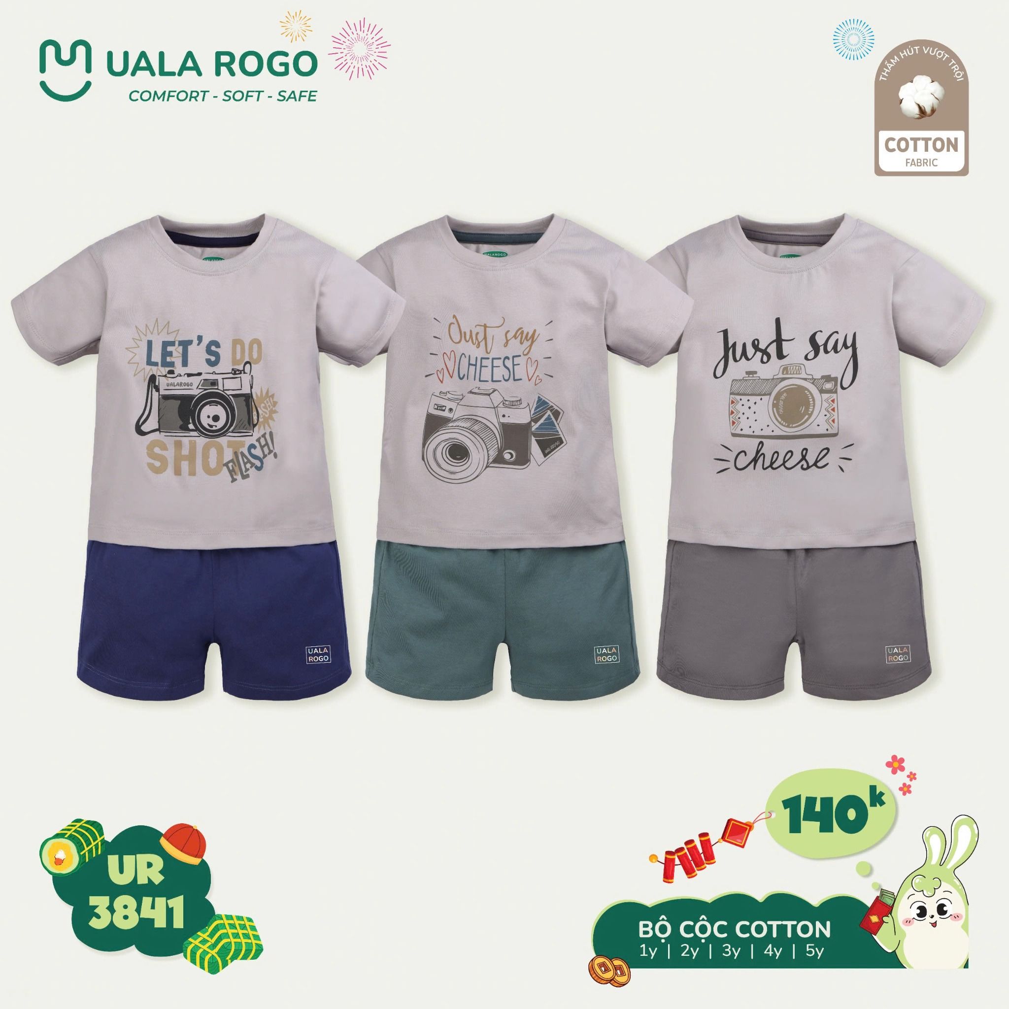Bộ Cộc Tay Cotton Cho Bé UR 3841