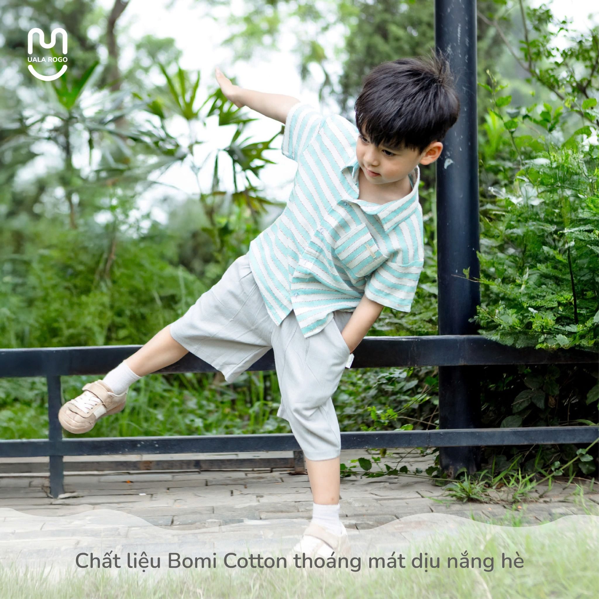 Set Áo Sơ Mi Quần Cộc Bomi Cotton UR 3865