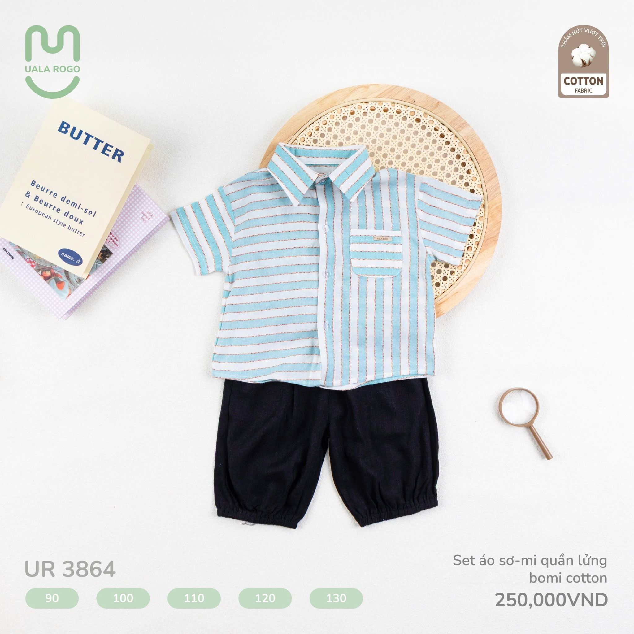 Set Áo Sơ Mi Quần Lửng Bomi Cotton UR 3864