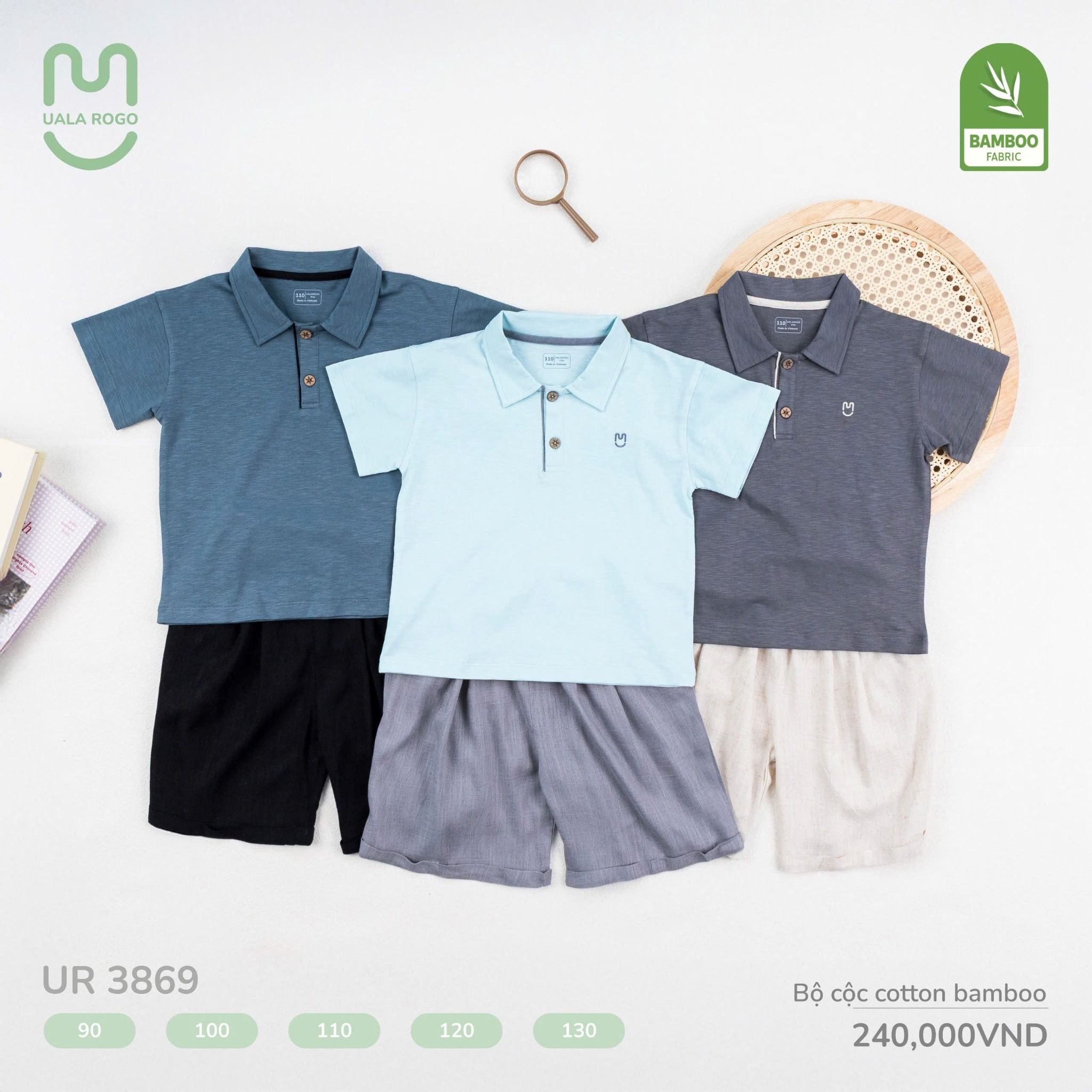 Bộ Cộc Cotton Bamboo Cho Bé UR 3869