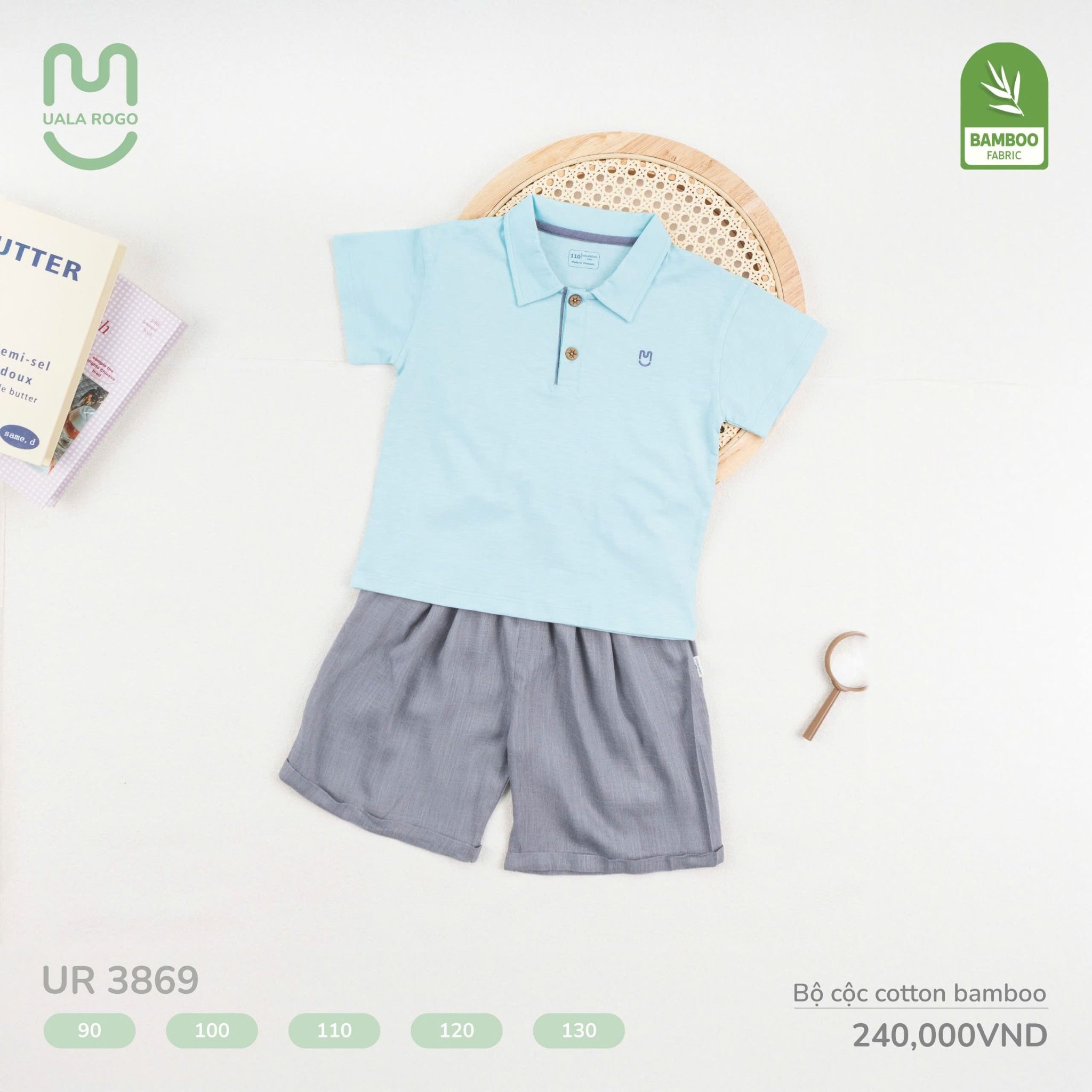 Bộ Cộc Cotton Bamboo Cho Bé UR 3869