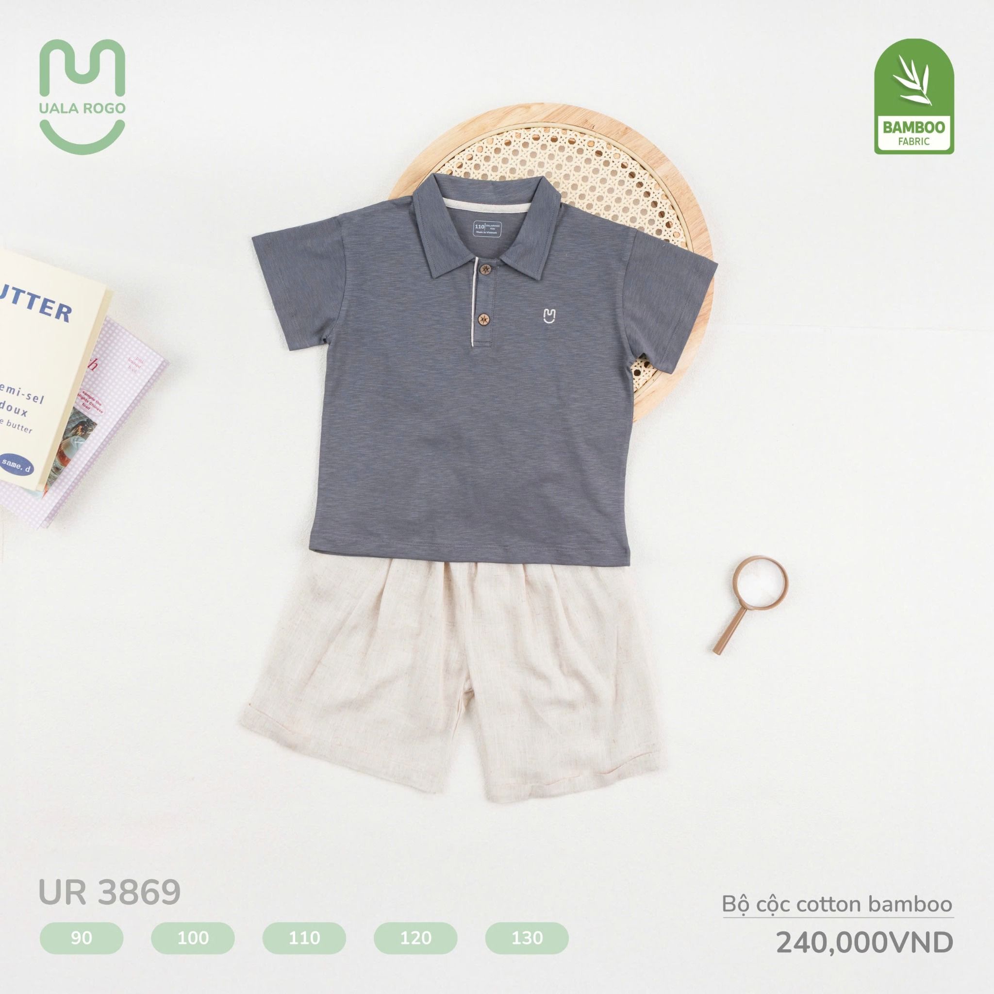 Bộ Cộc Cotton Bamboo Cho Bé UR 3869