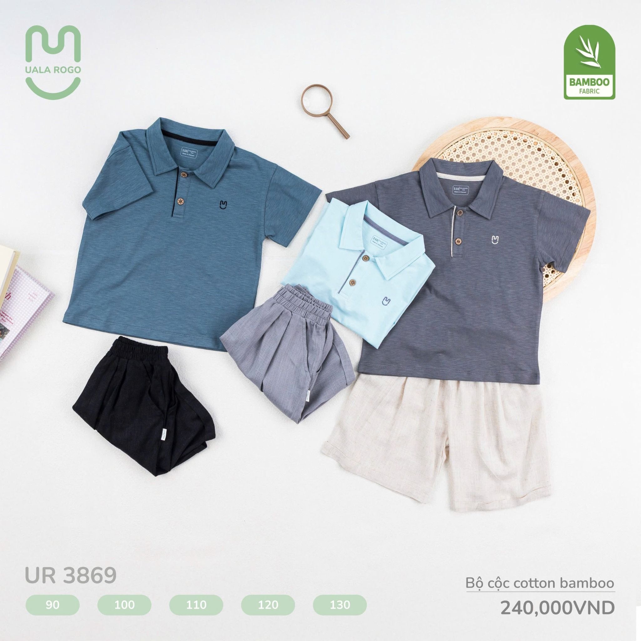 Bộ Cộc Cotton Bamboo Cho Bé UR 3869