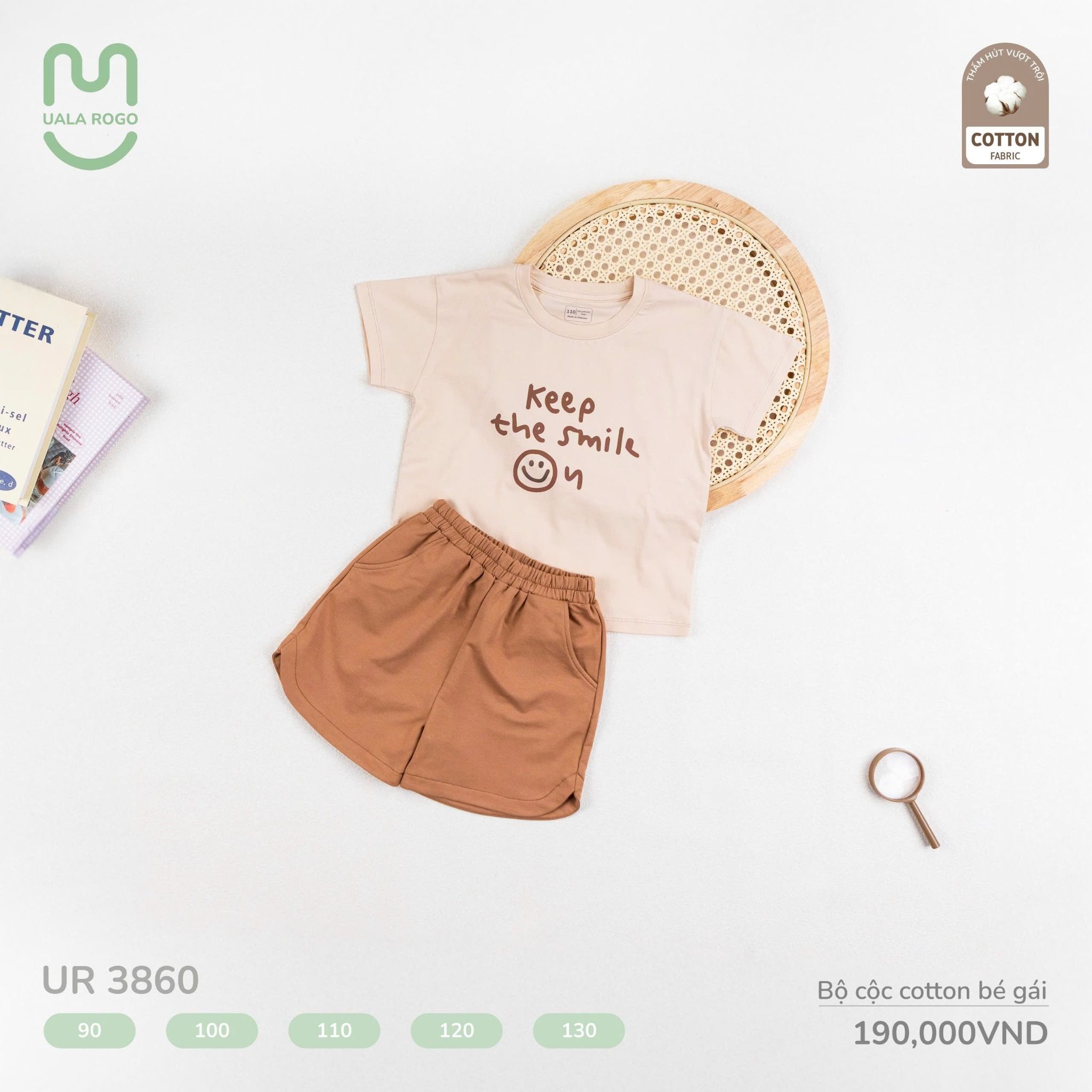 Bộ Cộc Cotton Cho Bé Gái UR 3860