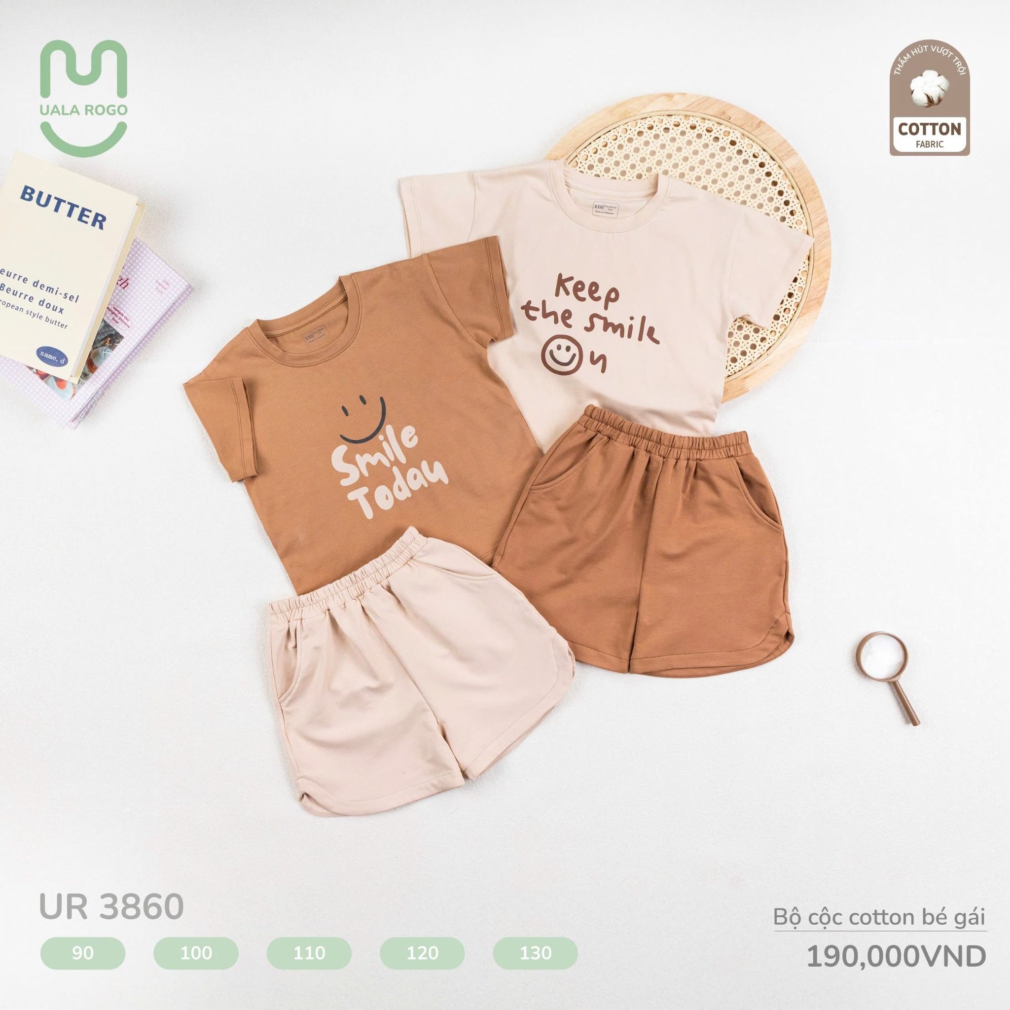 Bộ Cộc Cotton Cho Bé Gái UR 3860