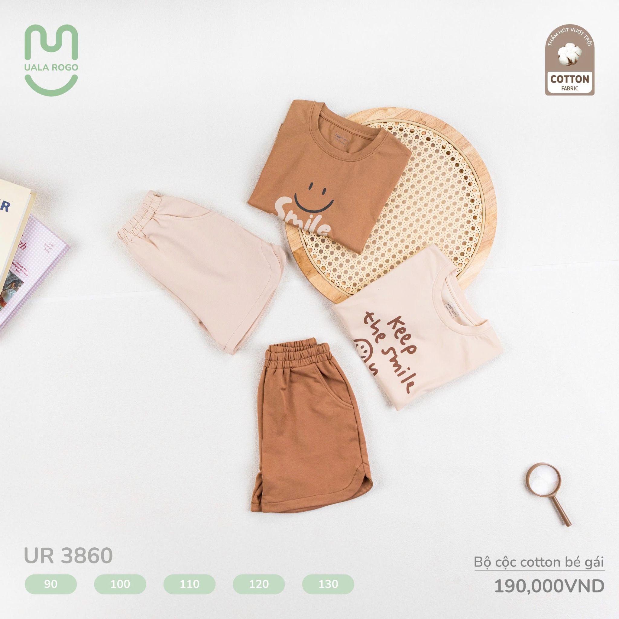 Bộ Cộc Cotton Cho Bé Gái UR 3860