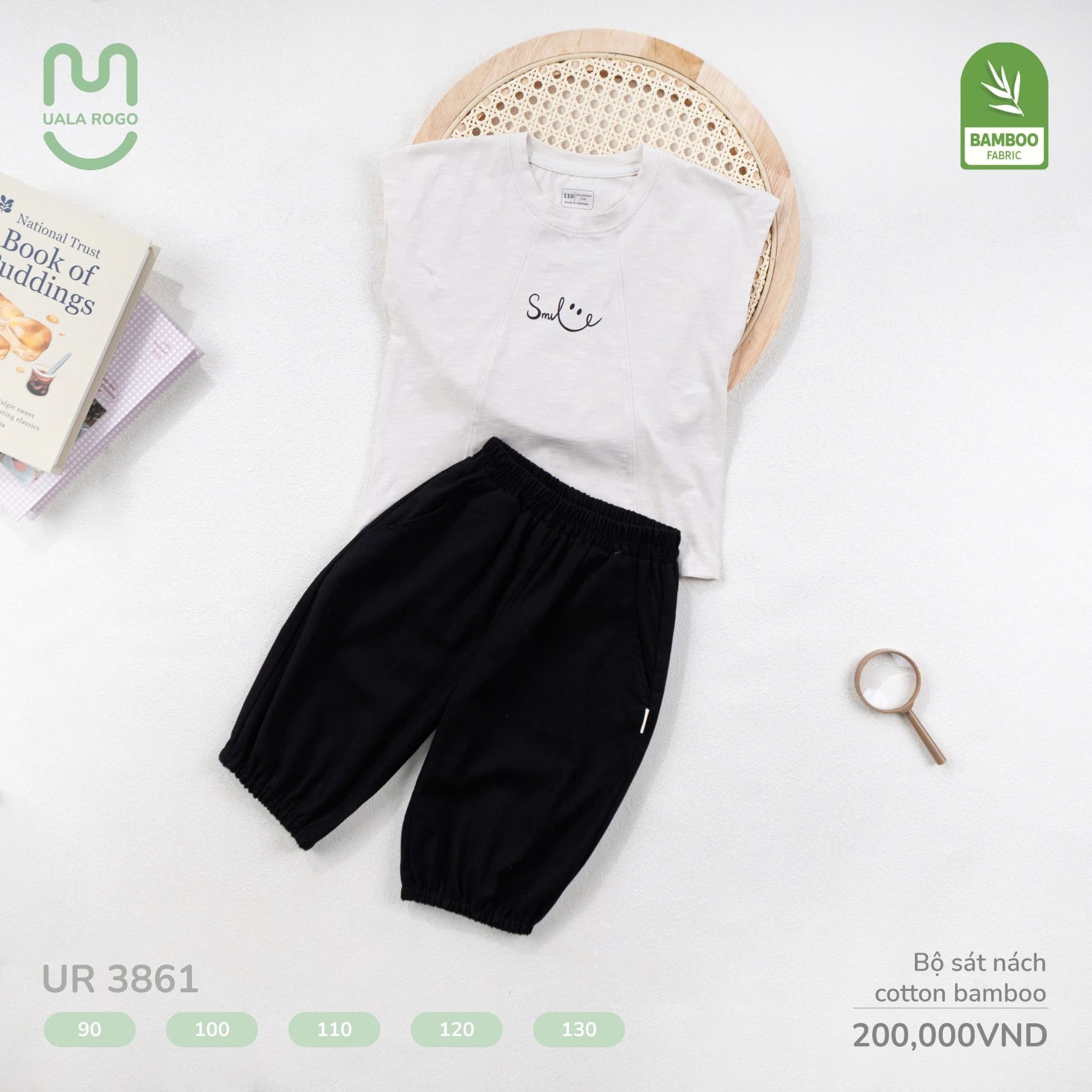 Bộ Sát Nách Cotton Bamboo Cho Bé UR 3861