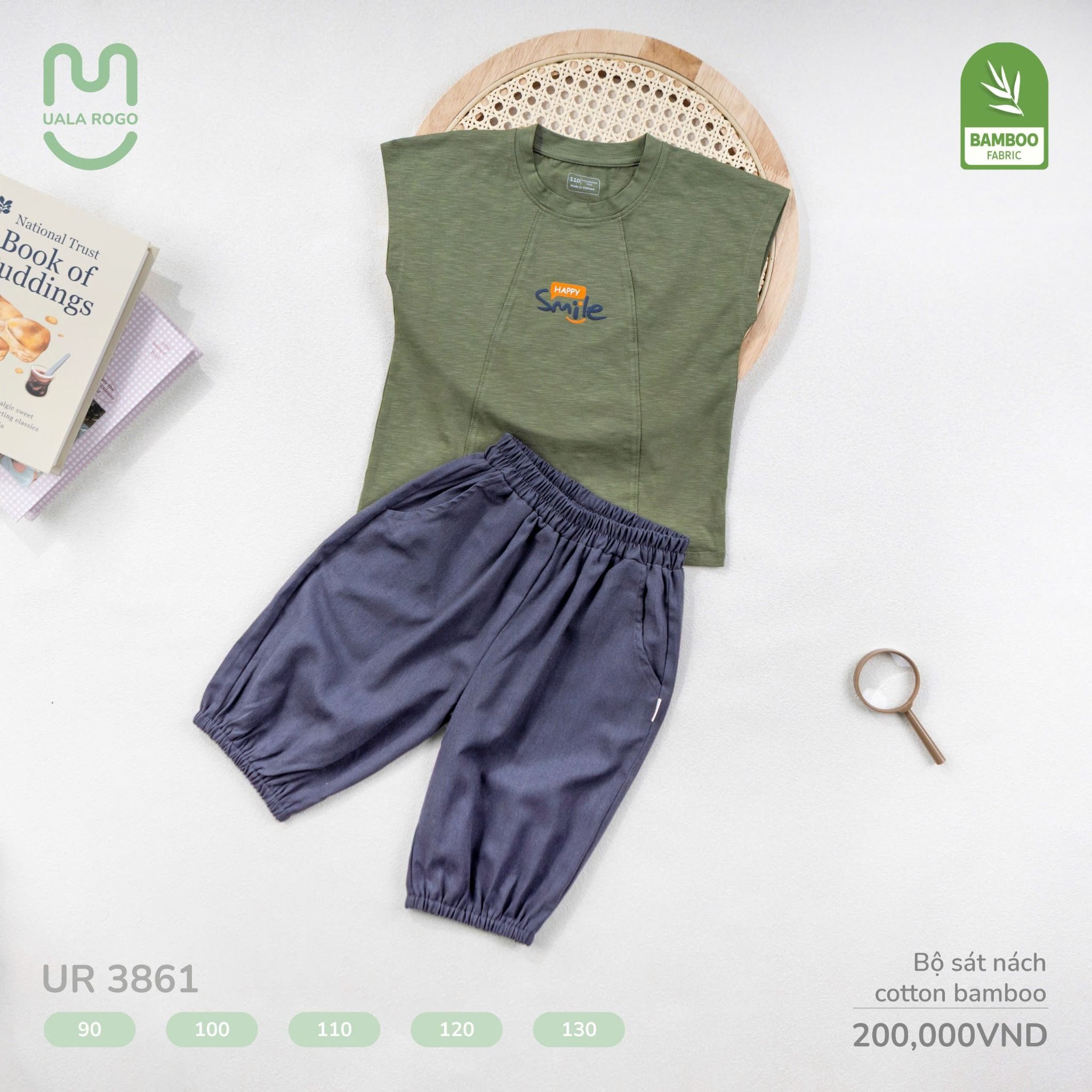 Bộ Sát Nách Cotton Bamboo Cho Bé UR 3861