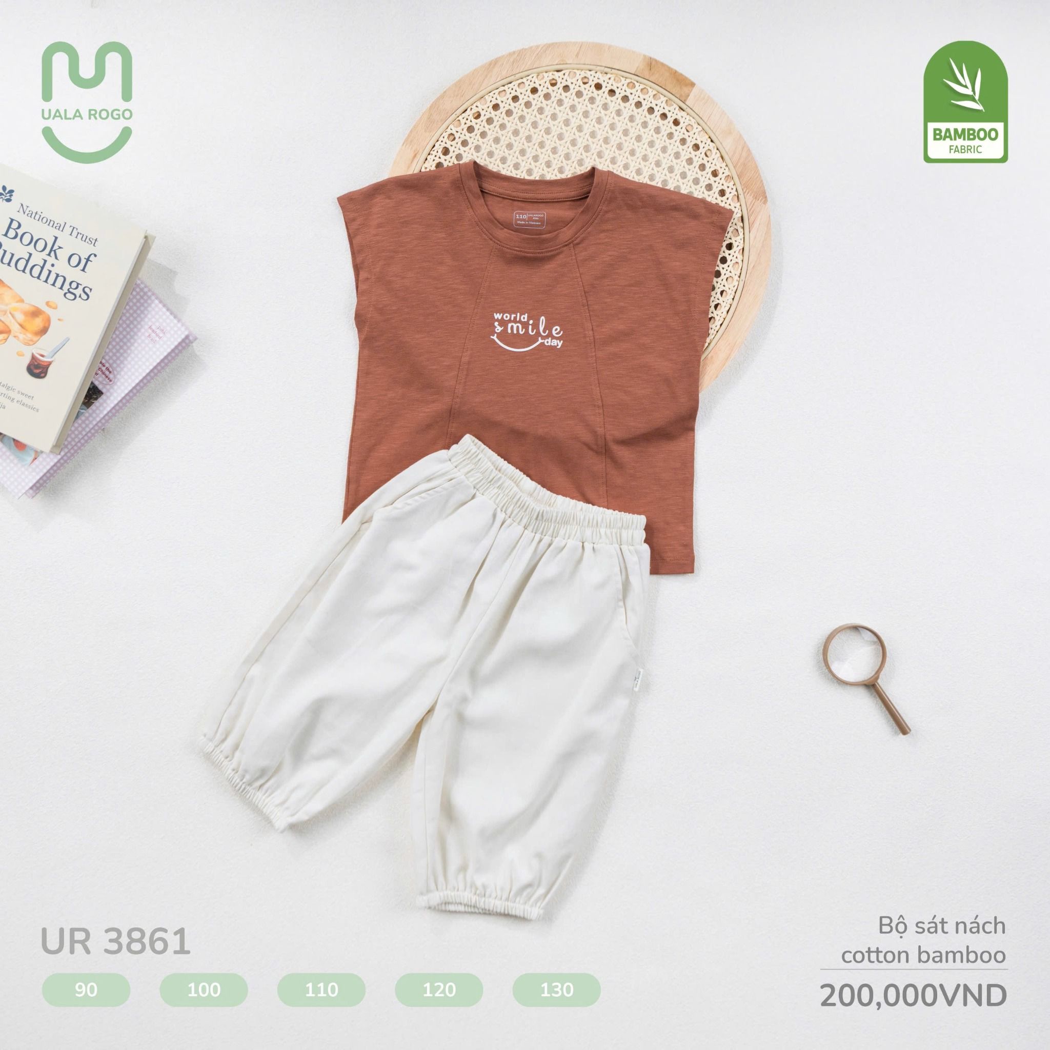 Bộ Sát Nách Cotton Bamboo Cho Bé UR 3861