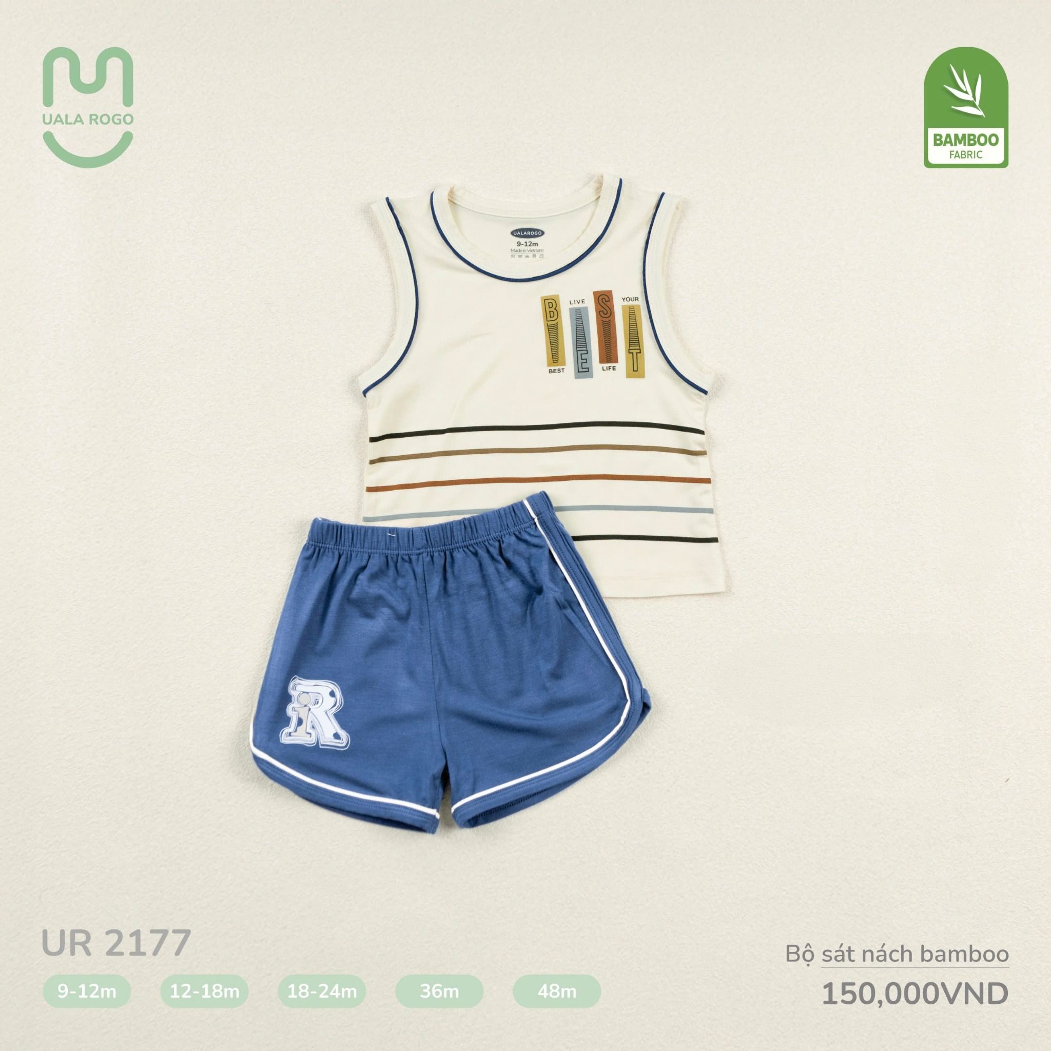Bộ Sát Nách Bamboo Cho Bé UR 2177