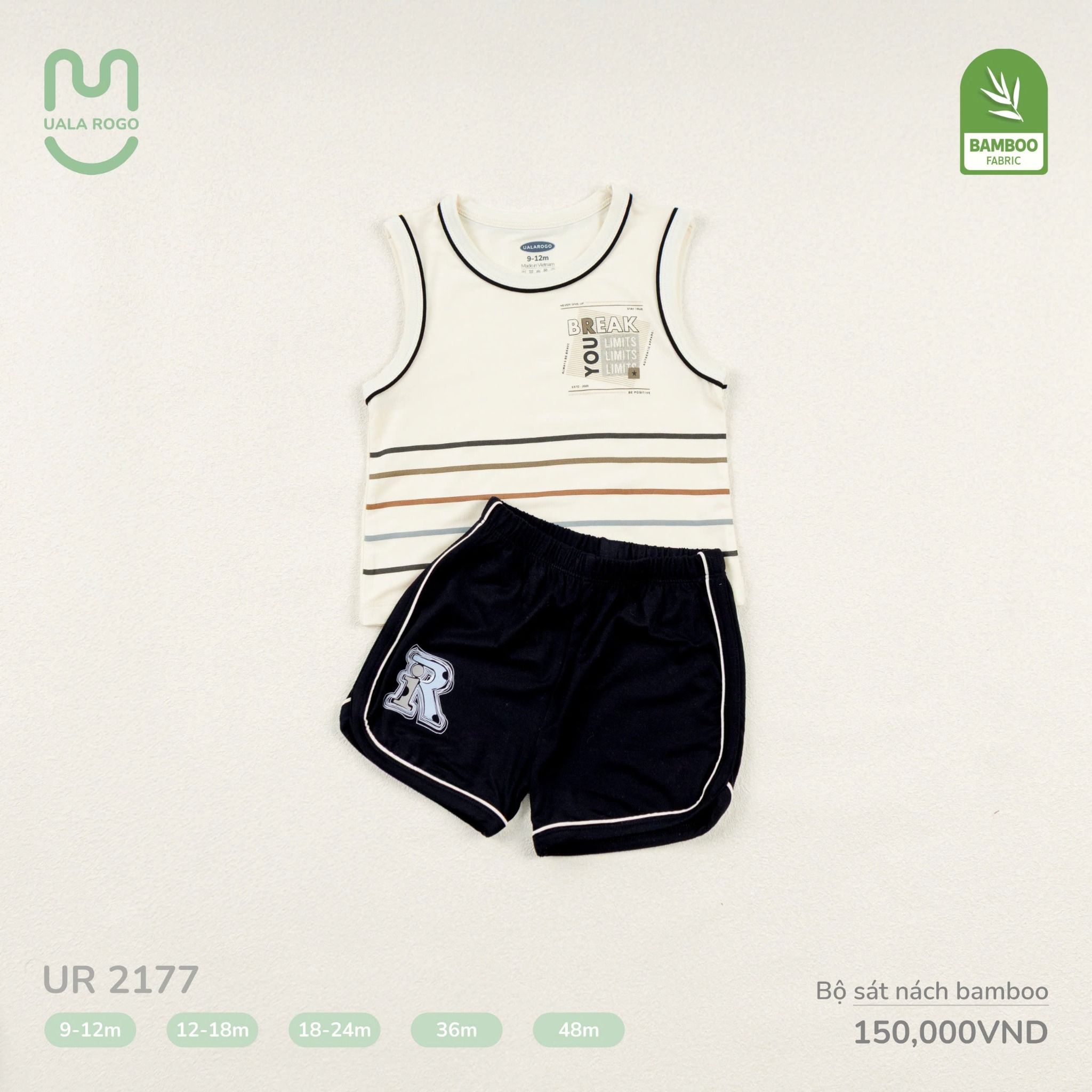 Bộ Sát Nách Bamboo Cho Bé UR 2177