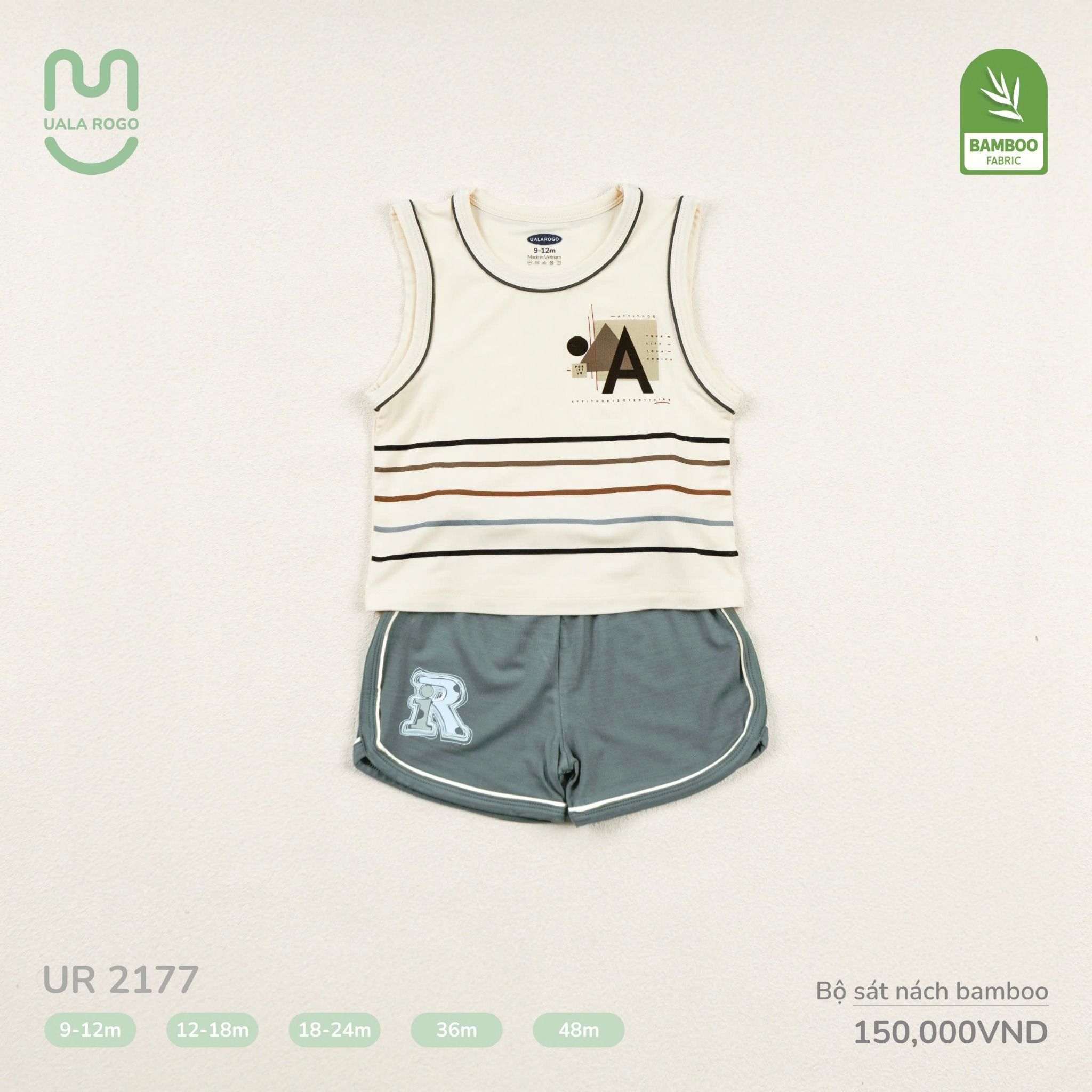 Bộ Sát Nách Bamboo Cho Bé UR 2177