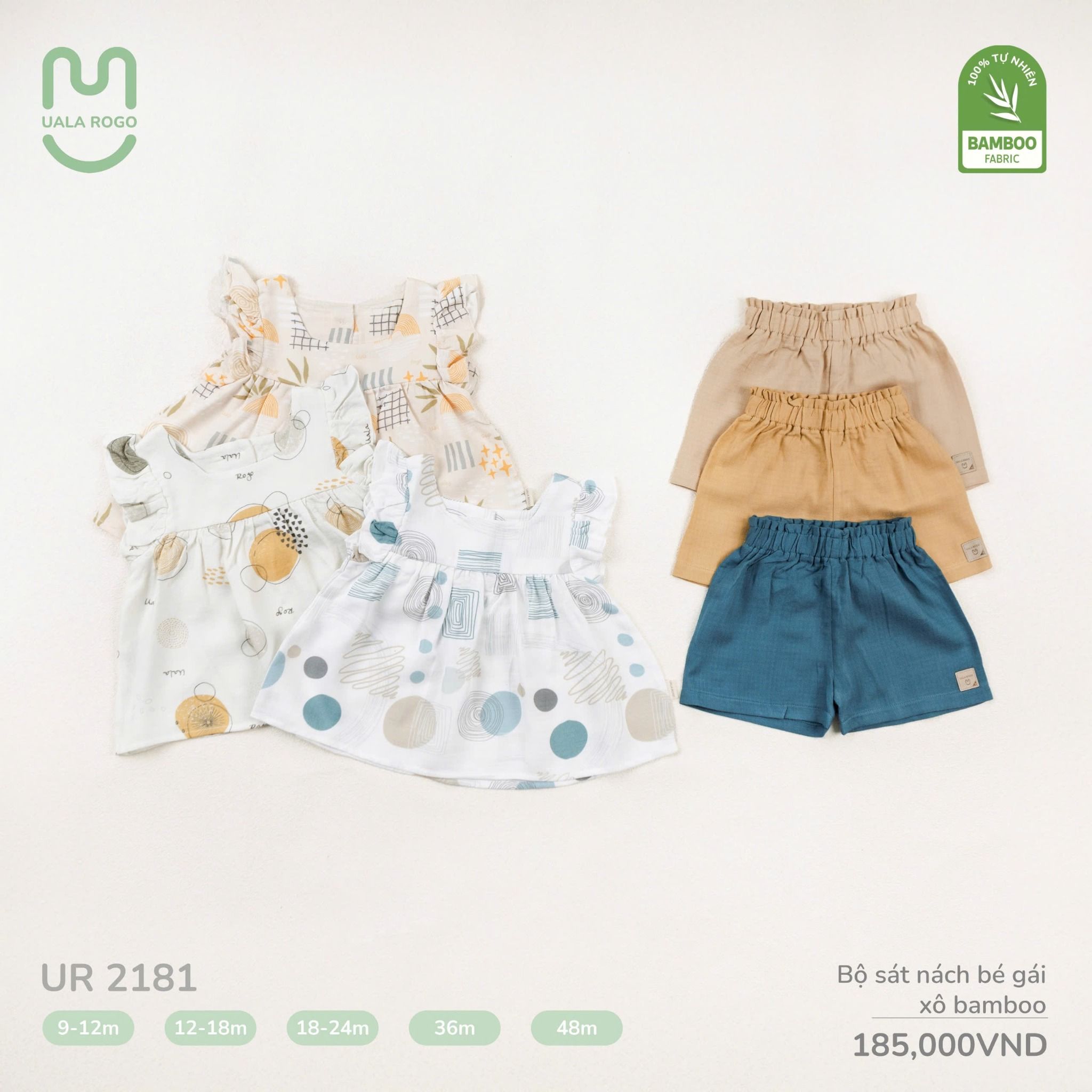 Bộ Sát Nách Bé Gái Xô Bamboo UR 2181
