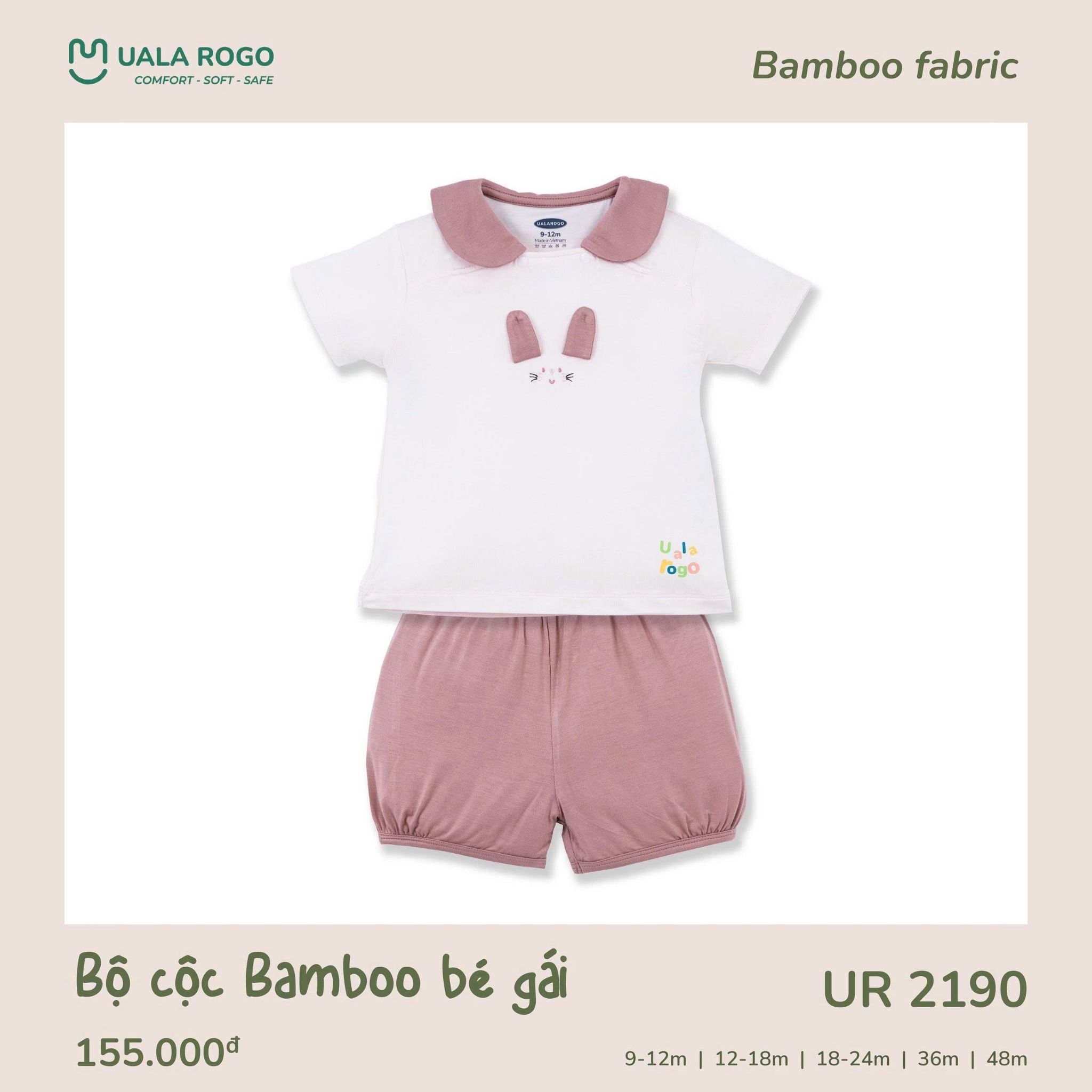 Bộ Cộc Bamboo Bé Gái UR 2190