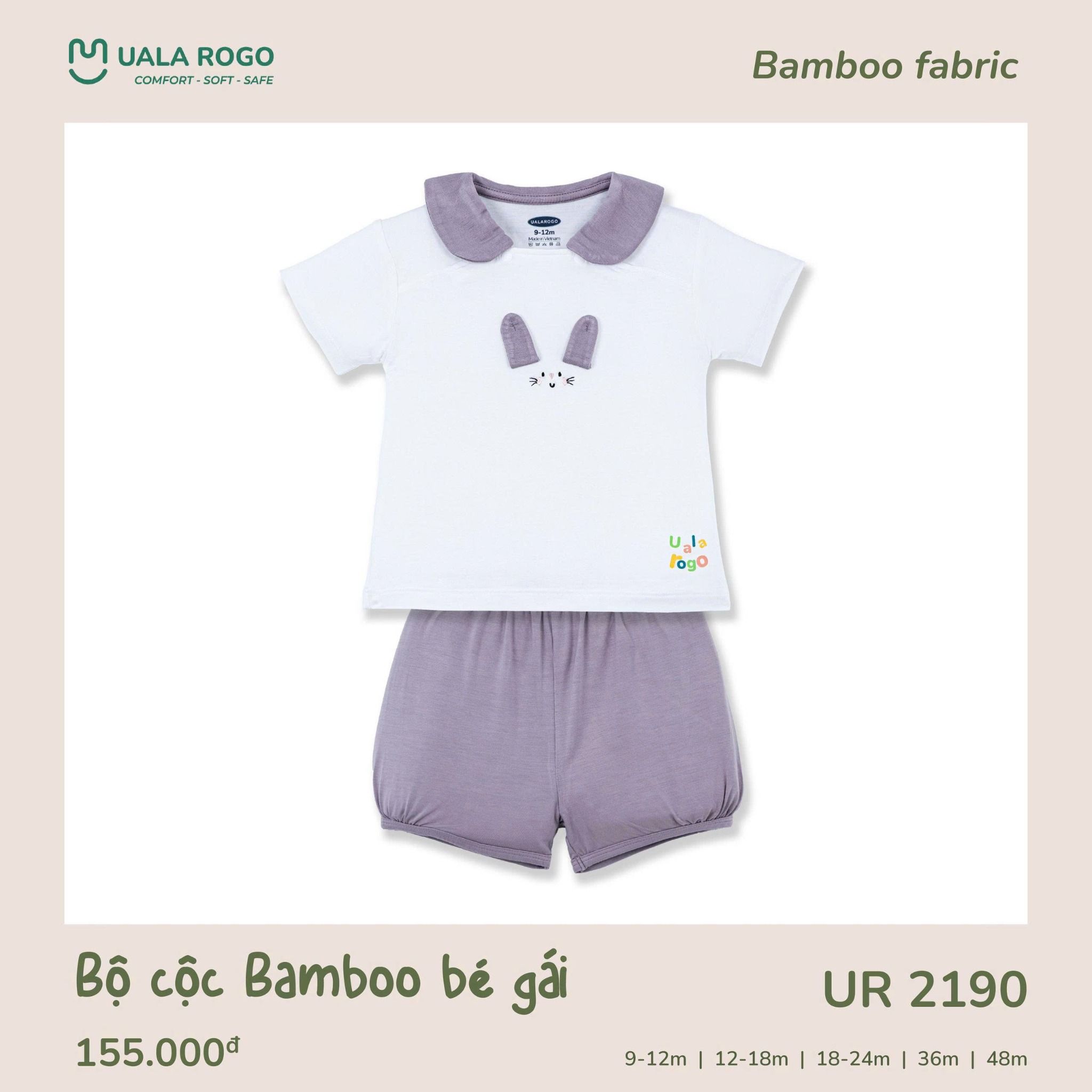 Bộ Cộc Bamboo Bé Gái UR 2190