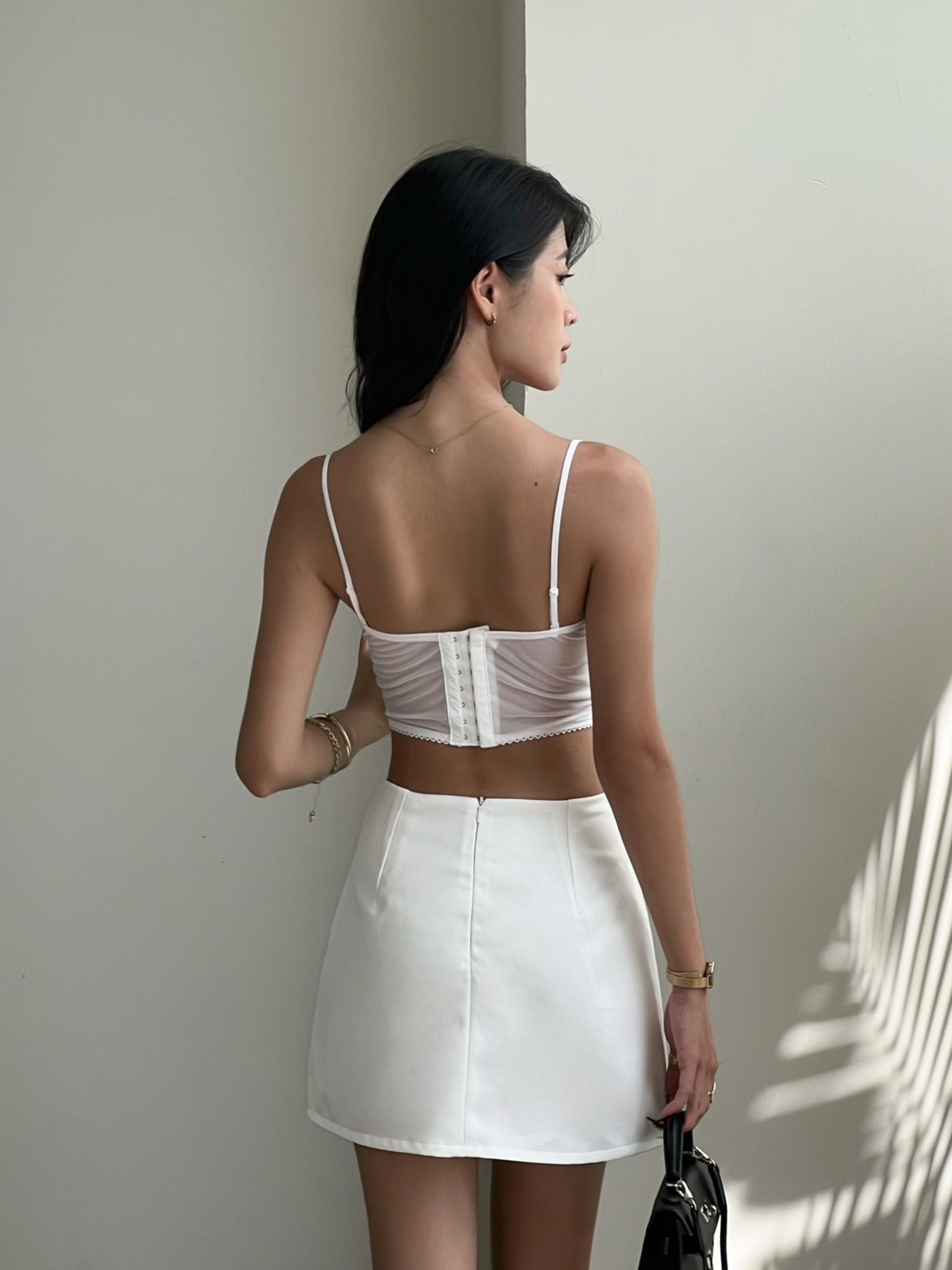 Emmi-W Corset - Áo Corset Petty Brawee Ren Trắng
