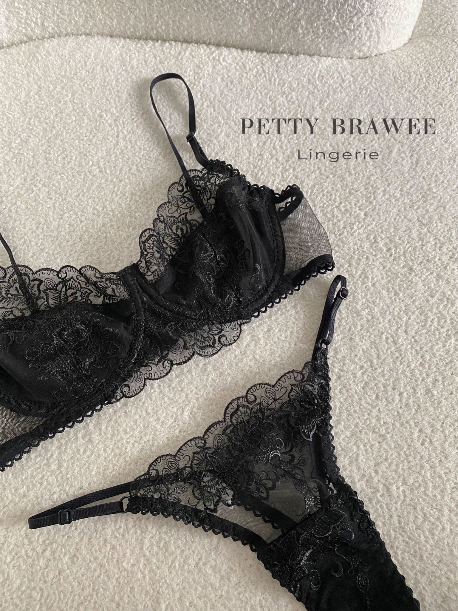 Áo Bra Petty Brawee Ren Đen Có Gọng - Rose