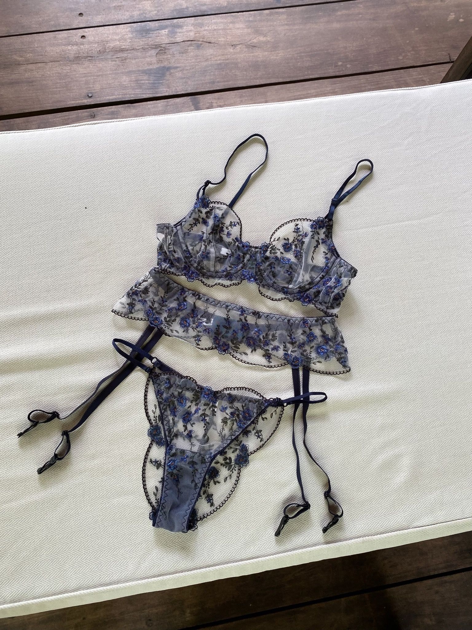 Tiffany - Set Đồ Lót Petty Brawee Ren Xanh