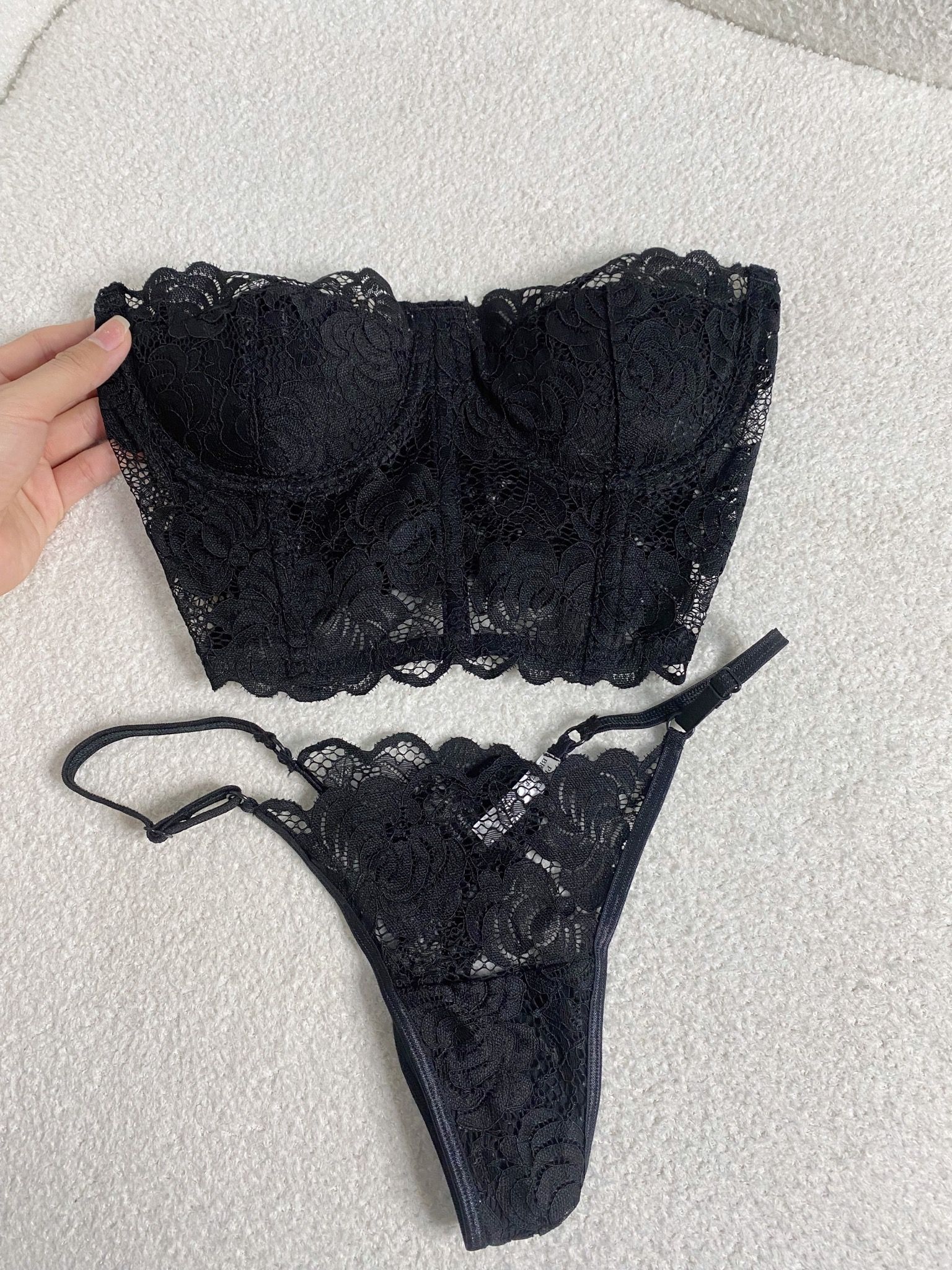 Lisa Corset - Set Đồ Lót Petty Brawee Ren Đen