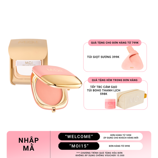 Bộ Đôi Phấn Nước M.O.I Baby Skin Cushion Và Phấn Má Hồng Phiên Bản Giới Hạn