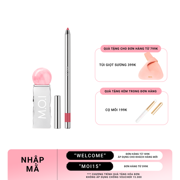 Bộ Đôi Son Tint Lì Nhẹ Môi Lollipops Và Chì Kẻ Viền Môi Đa Năng M.O.I [HSD T10.2025]