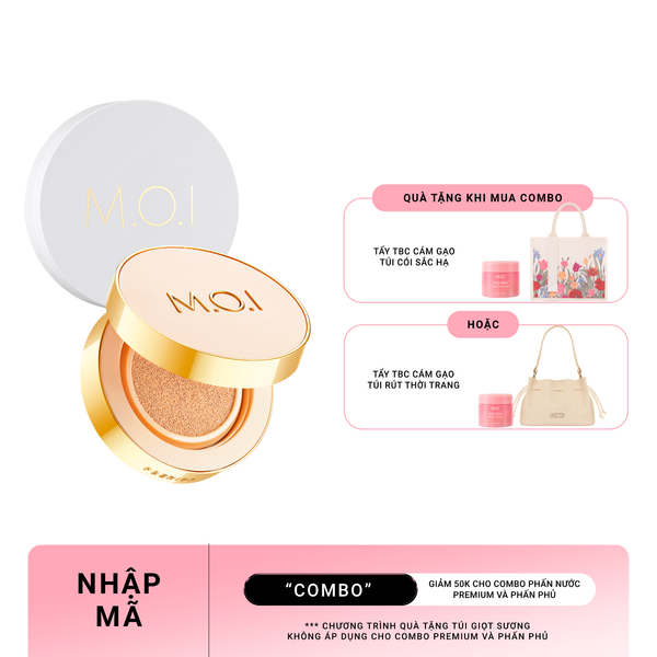 [GIẢM 50K] Bộ Đôi M.O.I Phấn Nước Premium Và Phấn Phủ Baby Skin