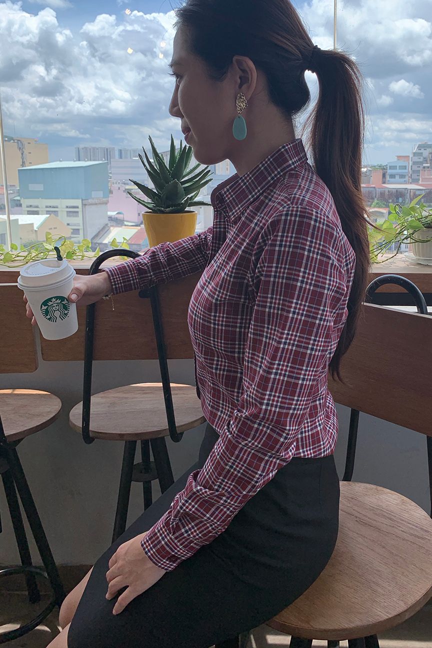 Áo sơ mi Nữ sọc tay dài