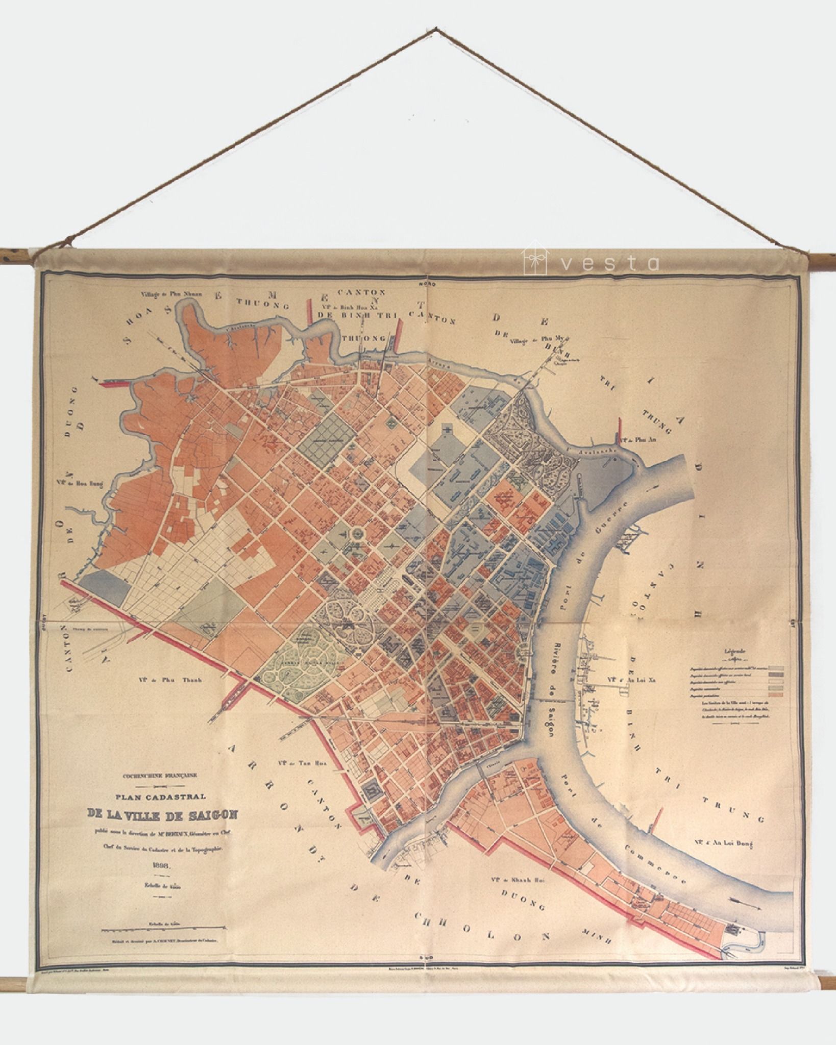  'Saigon 1898' Hanging Map - CTT0013 