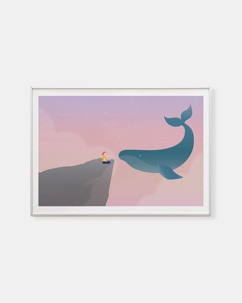  Whale Risograph Poster 