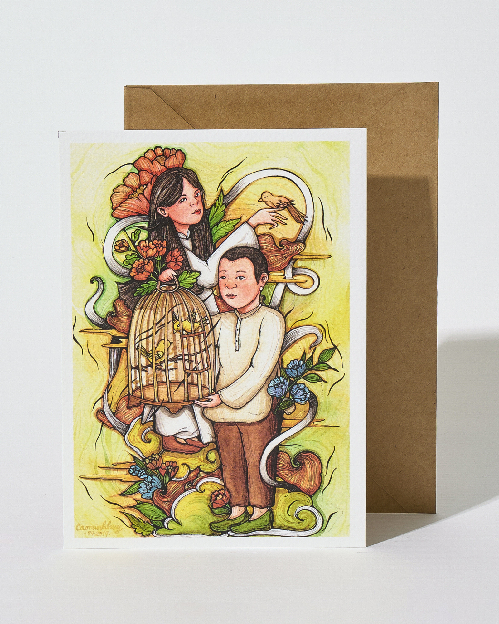 Breeding Bird Postcard - Nuôi Chim