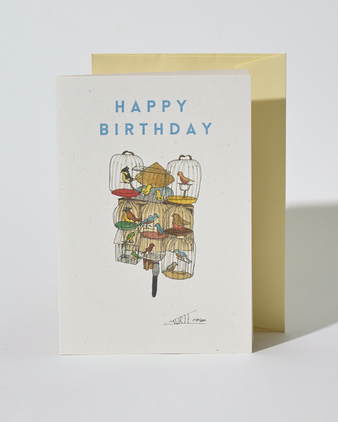  Bird Bike Happy Birthday Card 