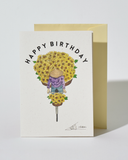  Sunflower Bike Happy Birthday Card 