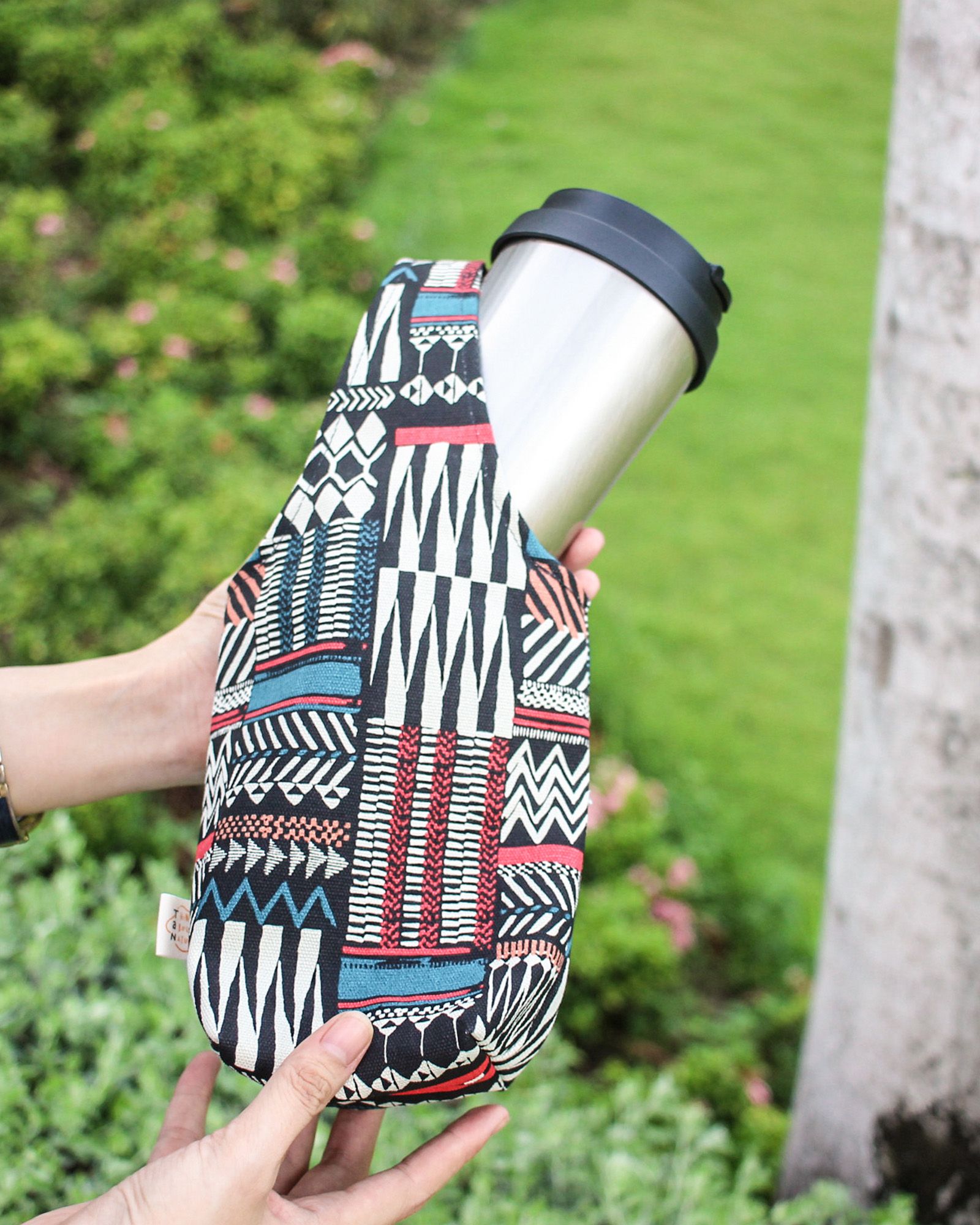 Tribal Ornament Canvas One-strap Cup Holder