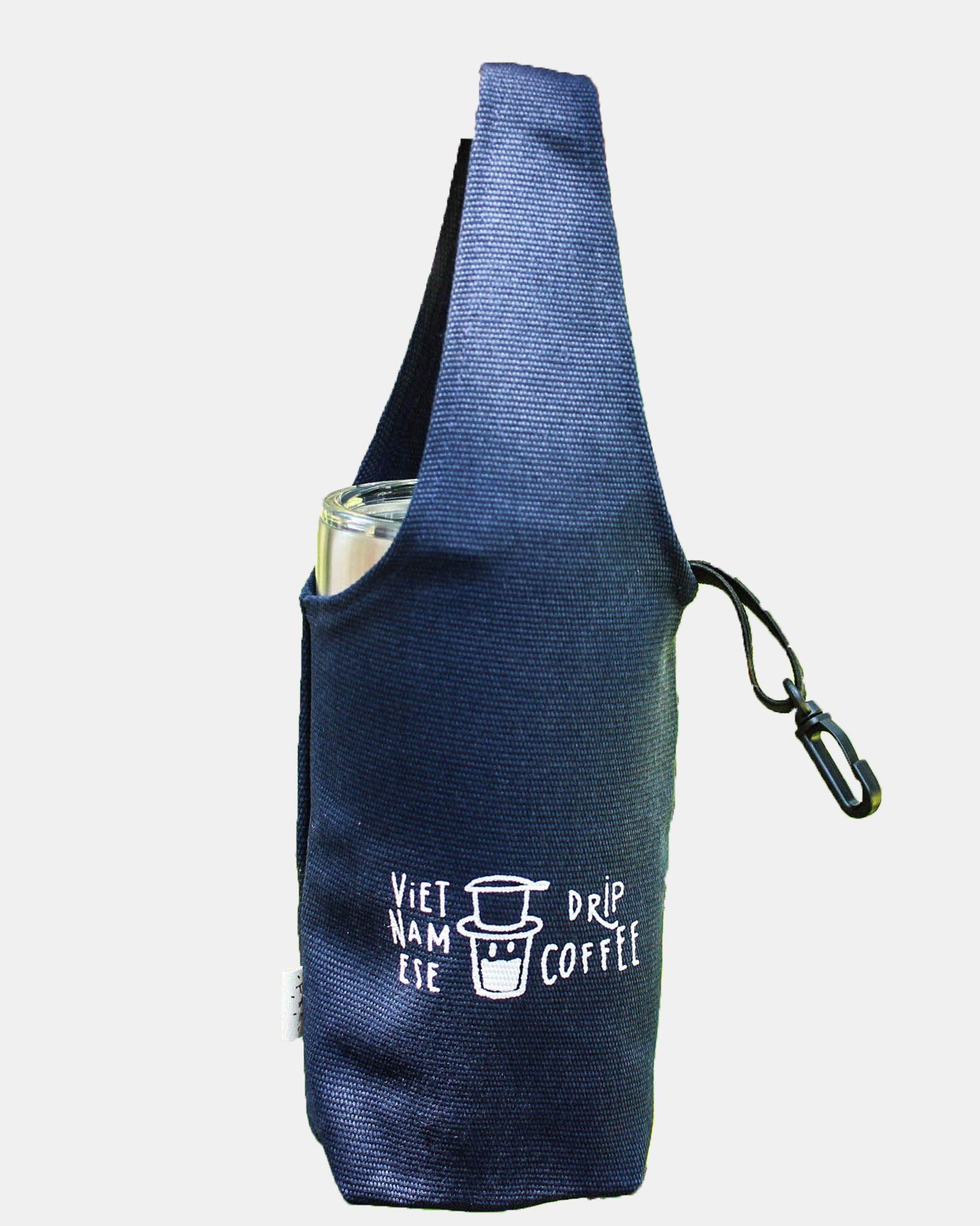 Blue - Drip Coffee Canvas One-strap Cup Holder