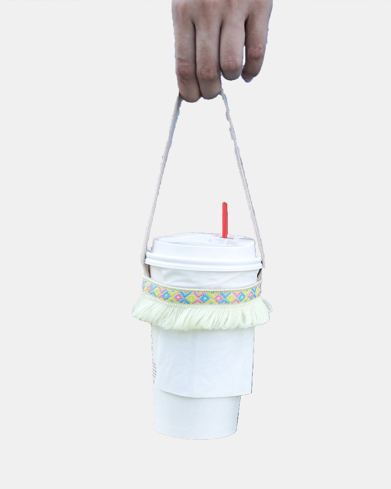 Yellow Ribbon Tassels Cup Holder