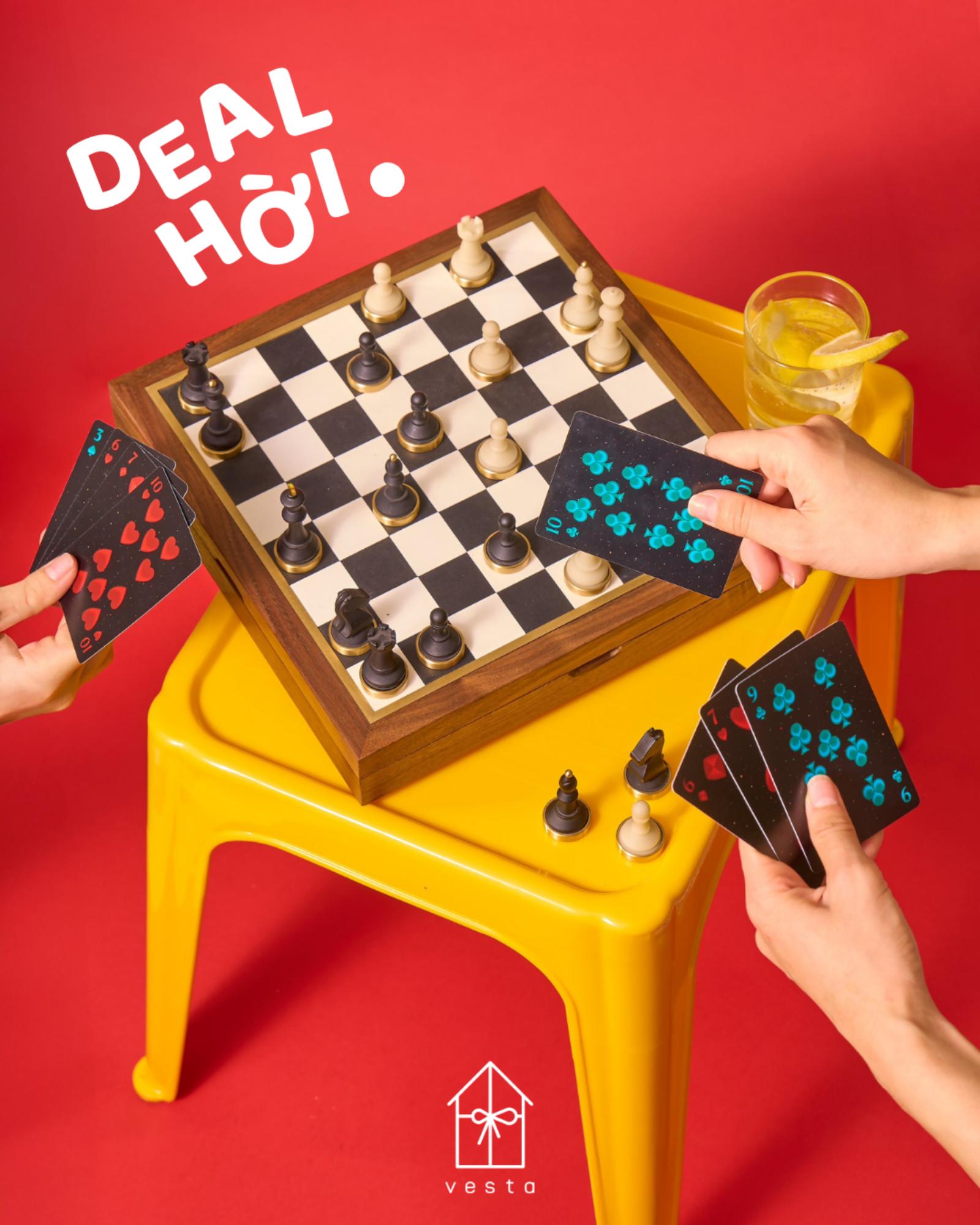 Combo Luxury Chess Set & Nekoverse Playing Cards