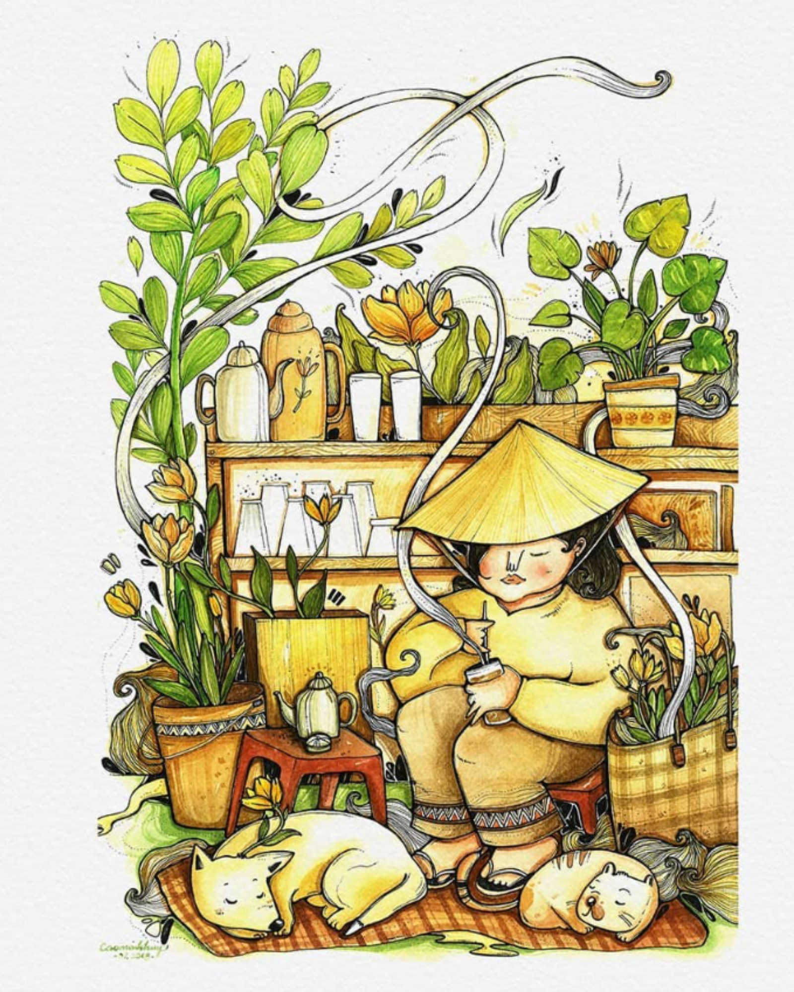 Peaceful Corner Art Print - Góc nhỏ yên bình