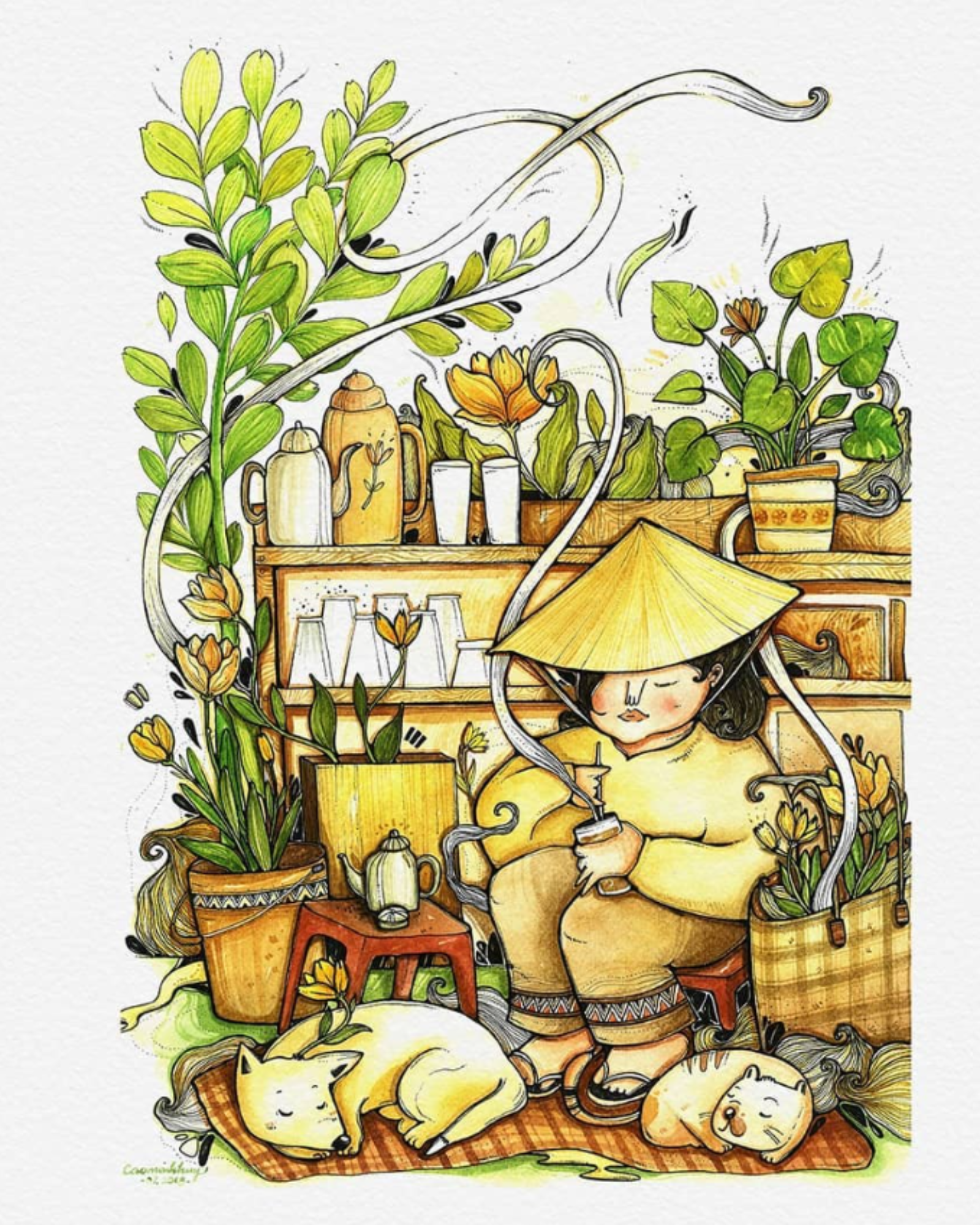  Peaceful Corner Art Print - Góc nhỏ yên bình 