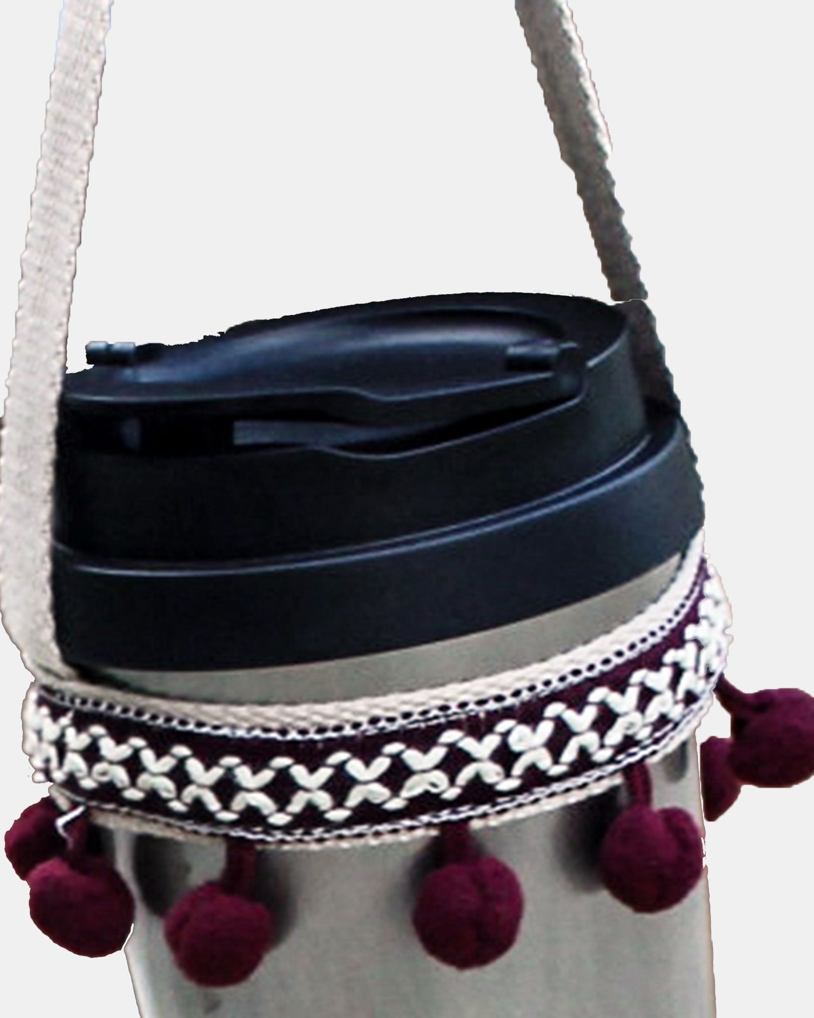 Red Wine Pompom Cup Holder