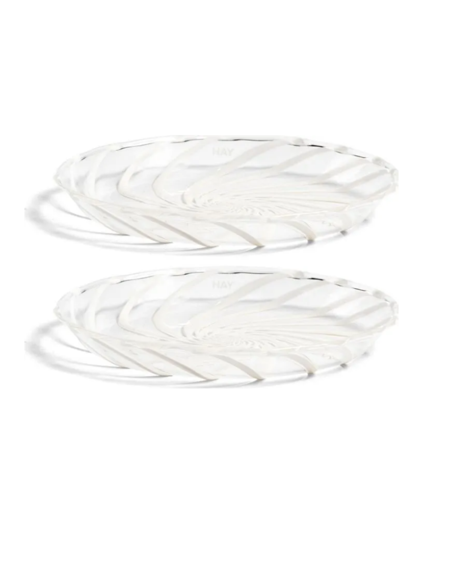 SPIN SAUCER - CLEAR COLOR WHITE STRIPE